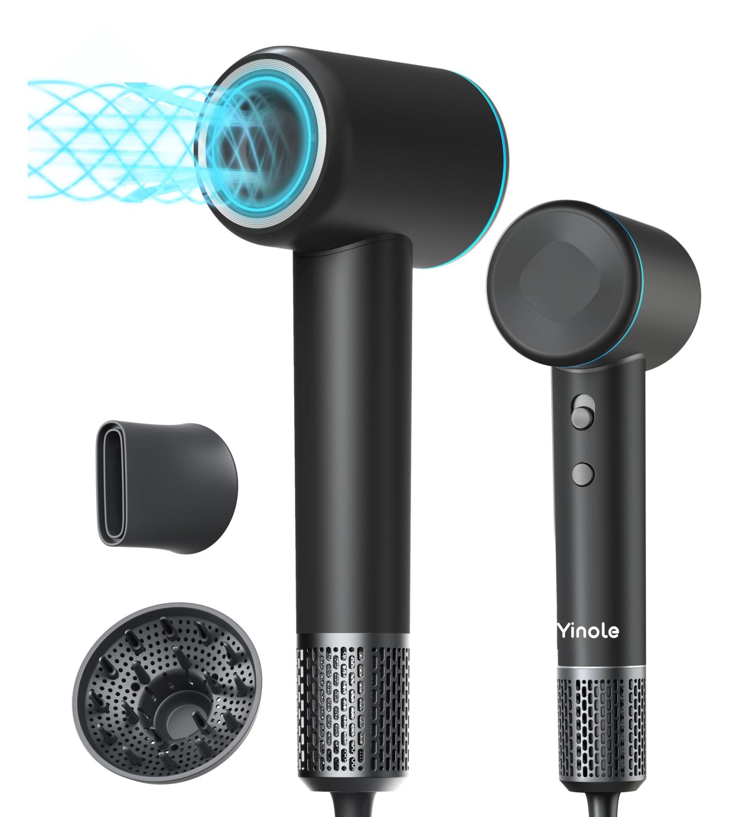 Buy Lightweight High-Speed Hair Dryer with Diffuser | 150 000 RPM Ionic Blow Dryer for Fast Drying Ideal for Travel & Home - Buy Online on GoSupps.com