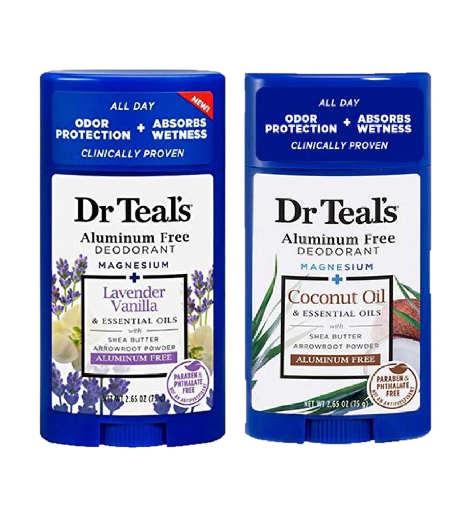 Dr. Teals Deodorant Variety Gift Set - Vanilla Lavender & Coconut Oil (2 Pack) | Essential Oils Shea Butter & Magnesium for Healthy Skin - International Shipping Available - Buy Online on GoSupps.com