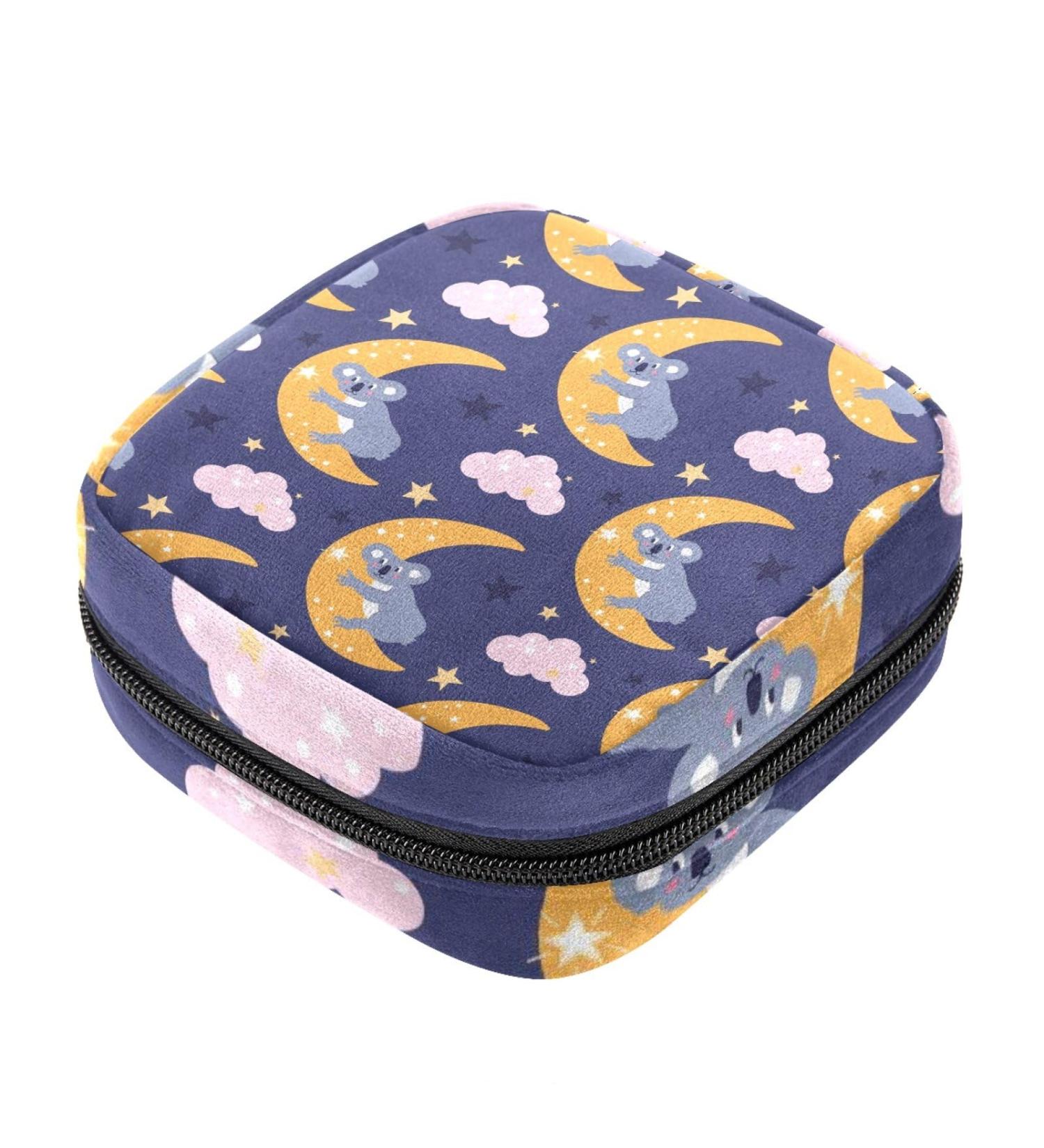 Koala Moon Cloud Sanitary Napkin Storage Bag - Portable Period Kit Pouch for Menstrual Cup and Sanitary Pads - Zipper Closure - Color 4 - Buy Online on GoSupps.com