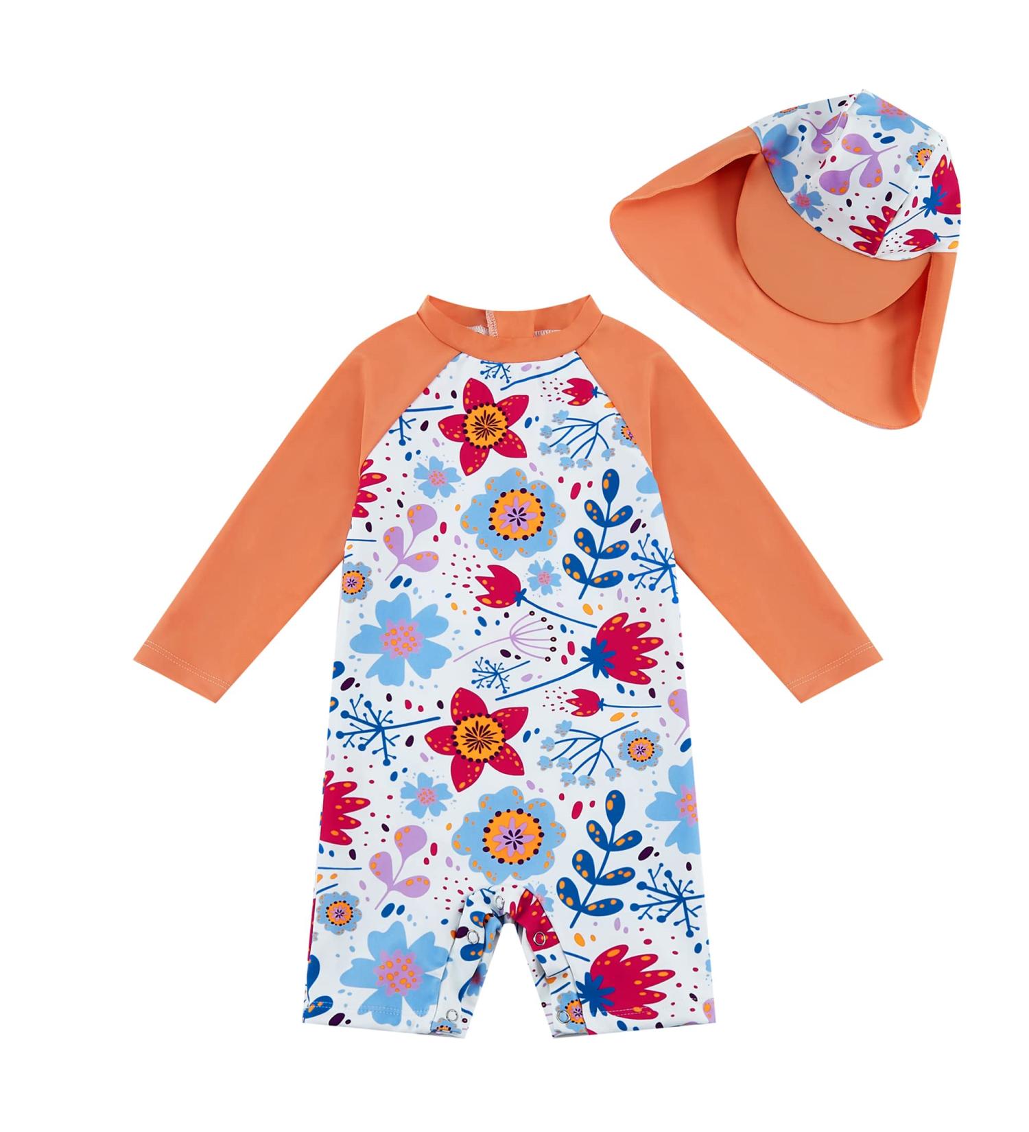 UPF 50+ Sunflower Baby Girls Swimsuit with Snap Bottom | 3-6 Months - Buy Online on GoSupps.com