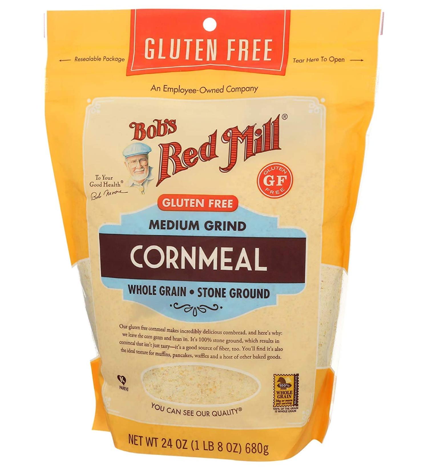 Bob's Red Mill Medium Grind Cornmeal Gluten Free 24oz - Pack of 2 | 1.5lb x 2 - Premium Quality Cornmeal for Healthy Baking - Buy Online on GoSupps.com