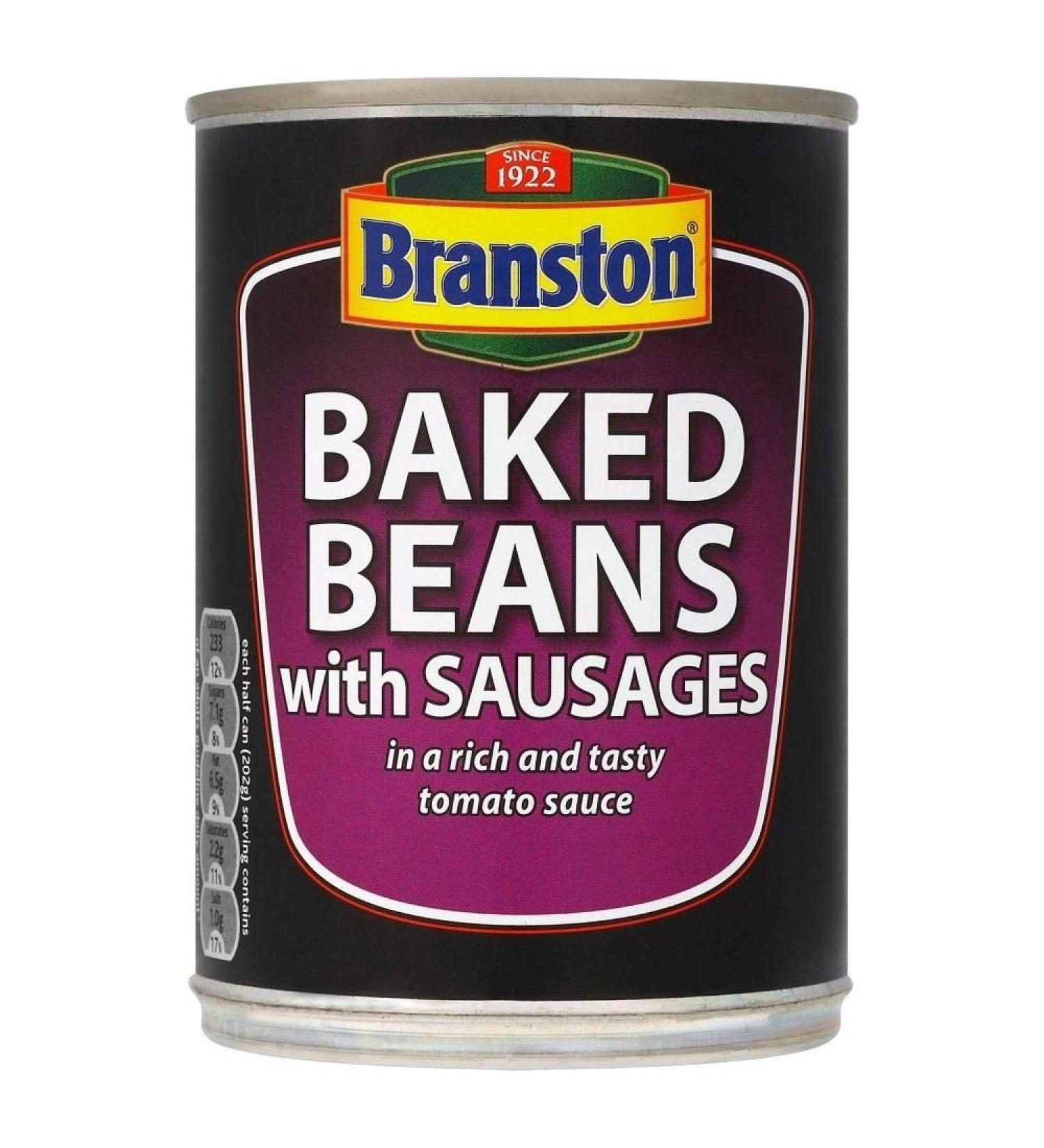 Haricots Branston au four avec des saucisses (de 405g) - Paquet de 2