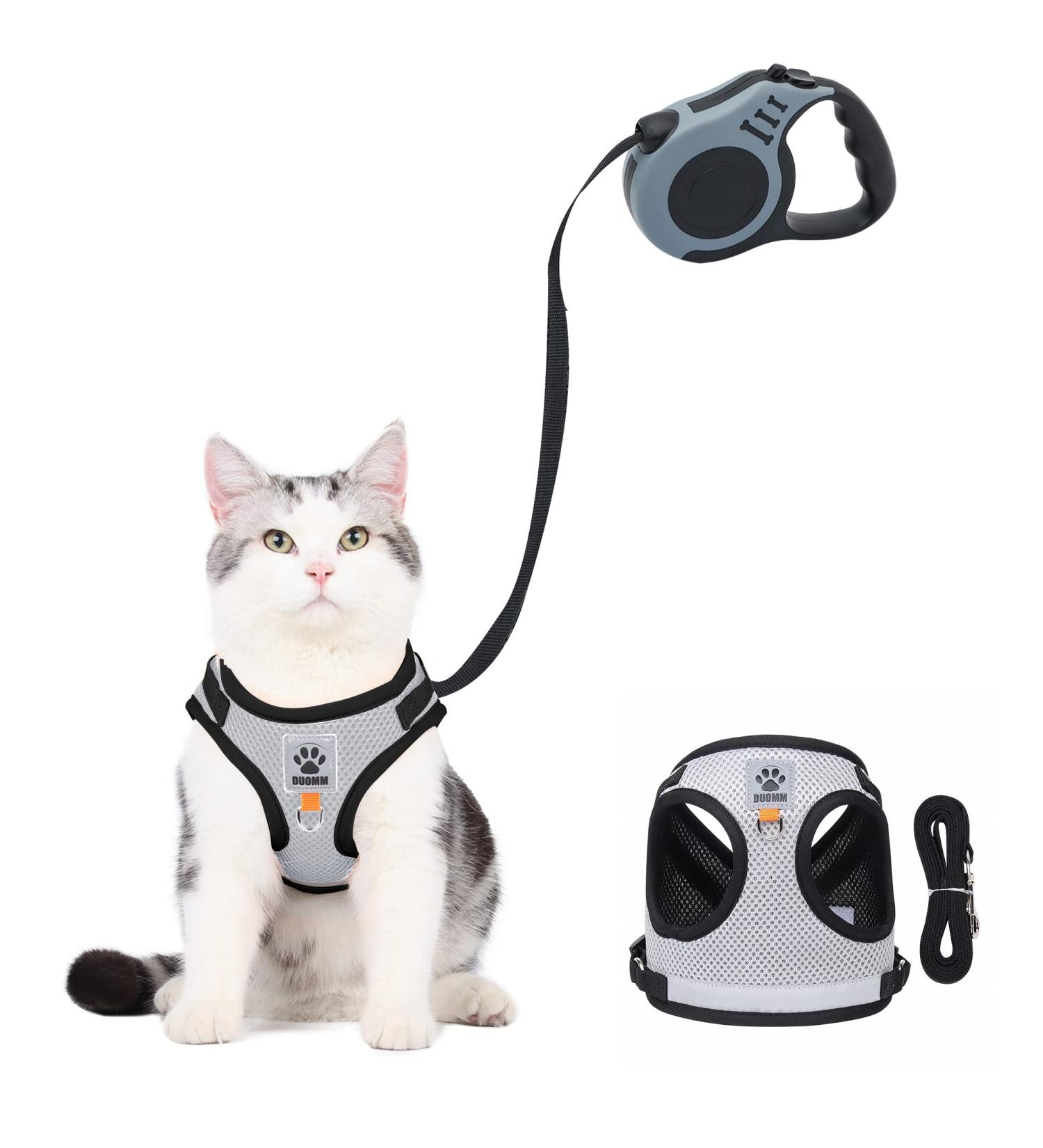 Aedcbaide Cat Harness and Leash Set | Adjustable Escape Proof Puppy & Kitten Harness with 16.4 Ft Retractable Traction Rope | Night Reflector | Ideal for Small Dogs - Buy Online on GoSupps.com