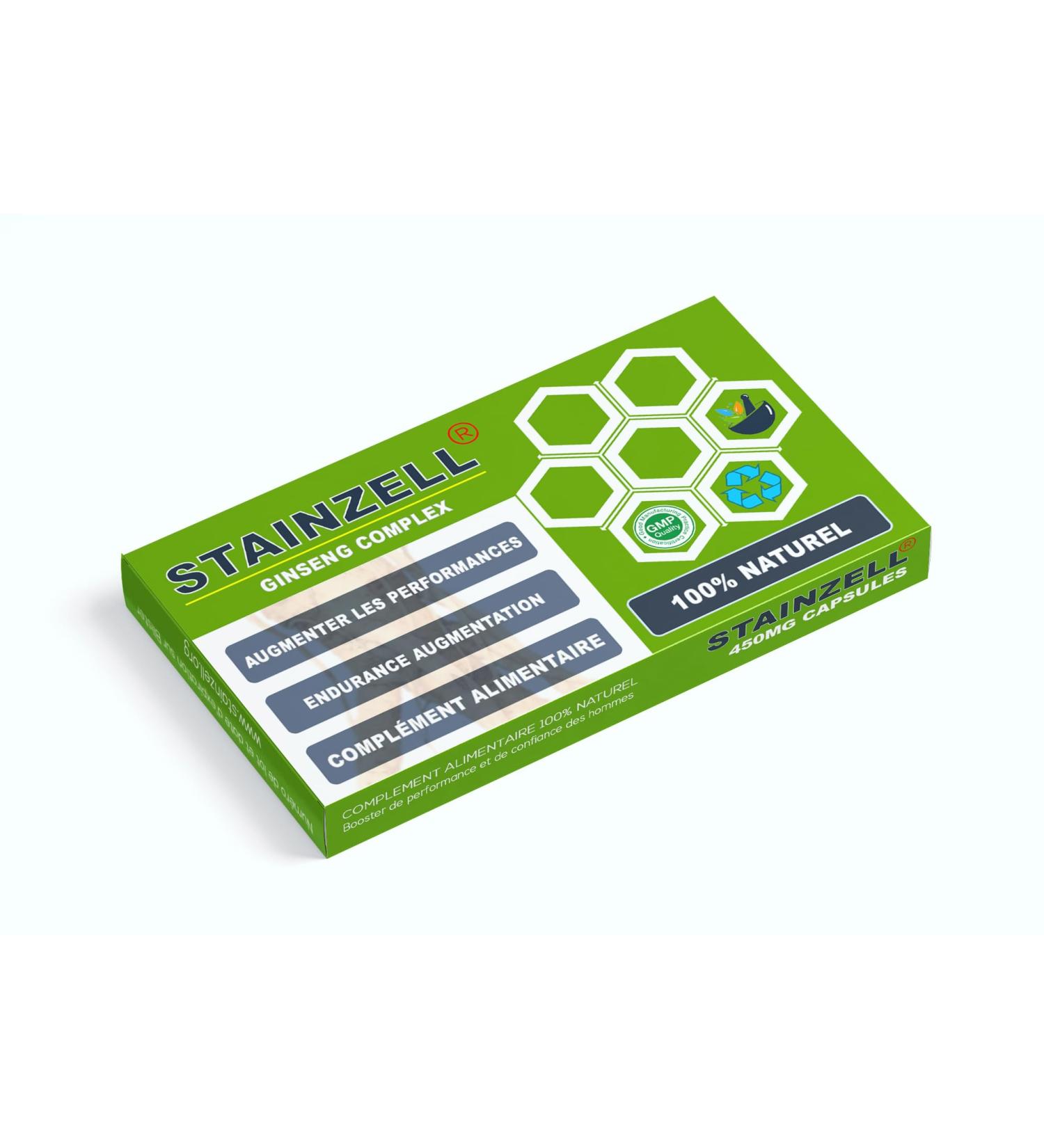 STAINZELL - 100% Herbs & Ginseng Complex Food Supplement for Energy Endurance and Power - Innovative Formula - 10 Capsules - Buy Online on GoSupps.com