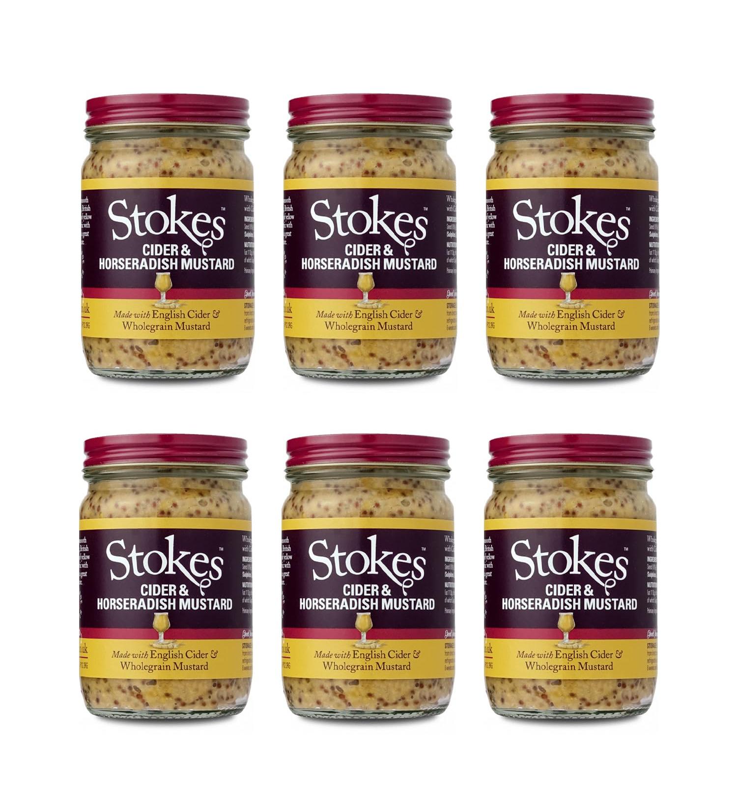 Stokes Cider & Horseradish Wholegrain Mustard 185g - Pack of 6