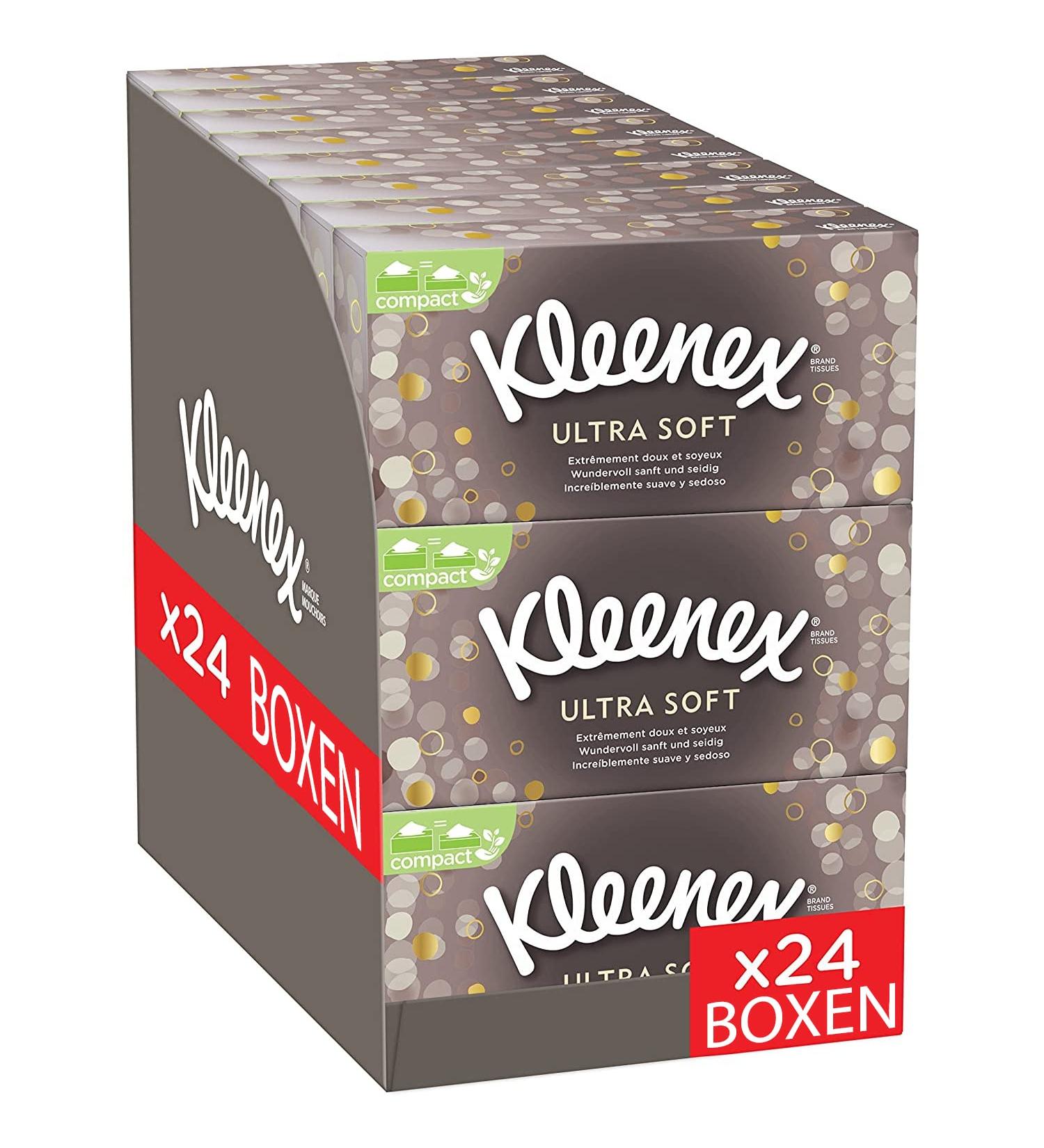 Kleenex Ultra Soft Facial Tissue Boxes - 3-Ply 64 Tissues per Box 24-Pack - Ideal for Daily Use - Soft Strong & Gentle - Buy Online on GoSupps.com