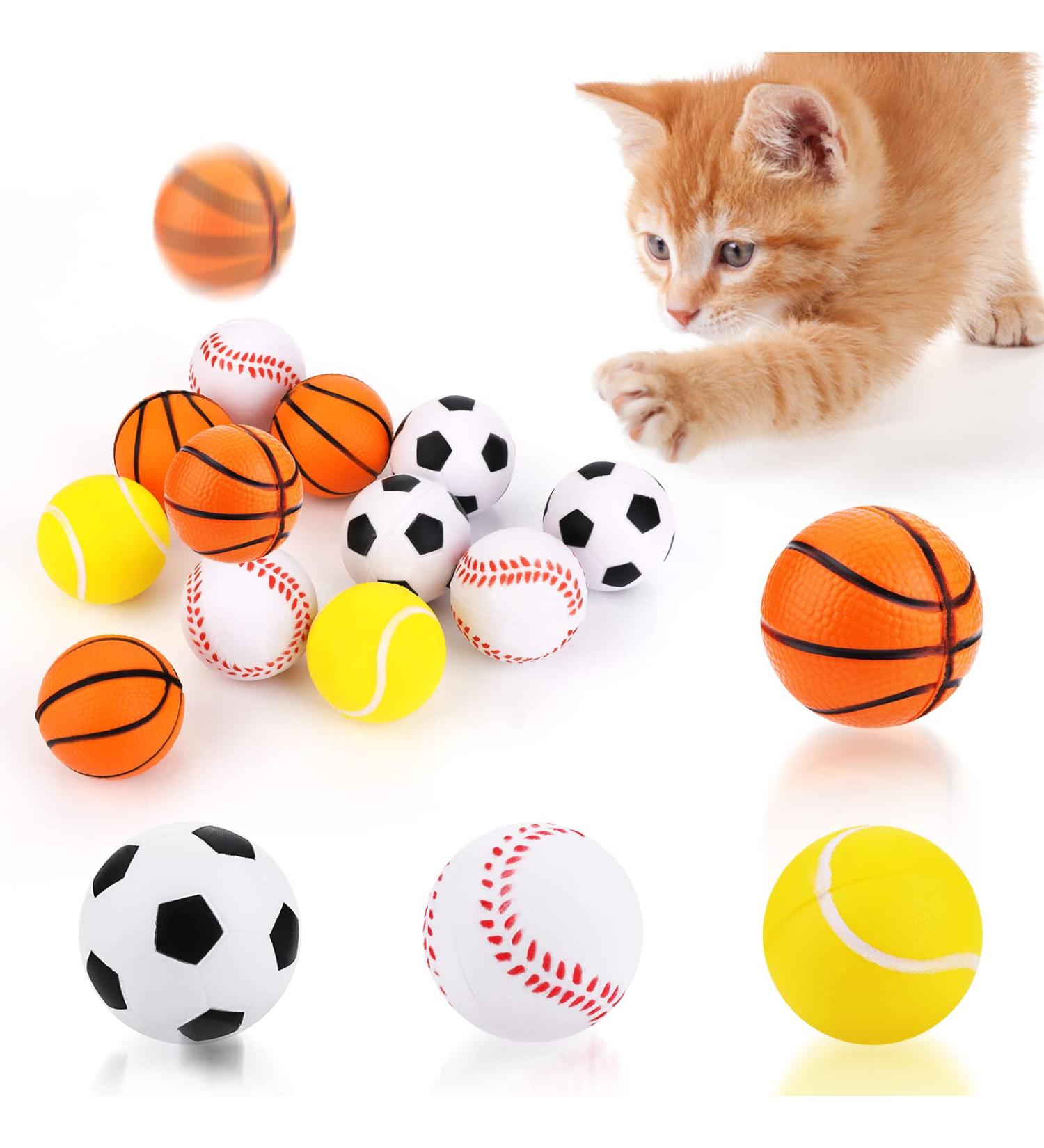 TIESOME Quiet Foam Cat Toy Balls 12PCS 4 CM Large Sponge Cat Ball Soft Cat Soccer Ball Playset Interactive Cat Toys Cat Exercise Toy Balls Pet Sports Ball for Cat Kitten - Buy Online on GoSupps.com