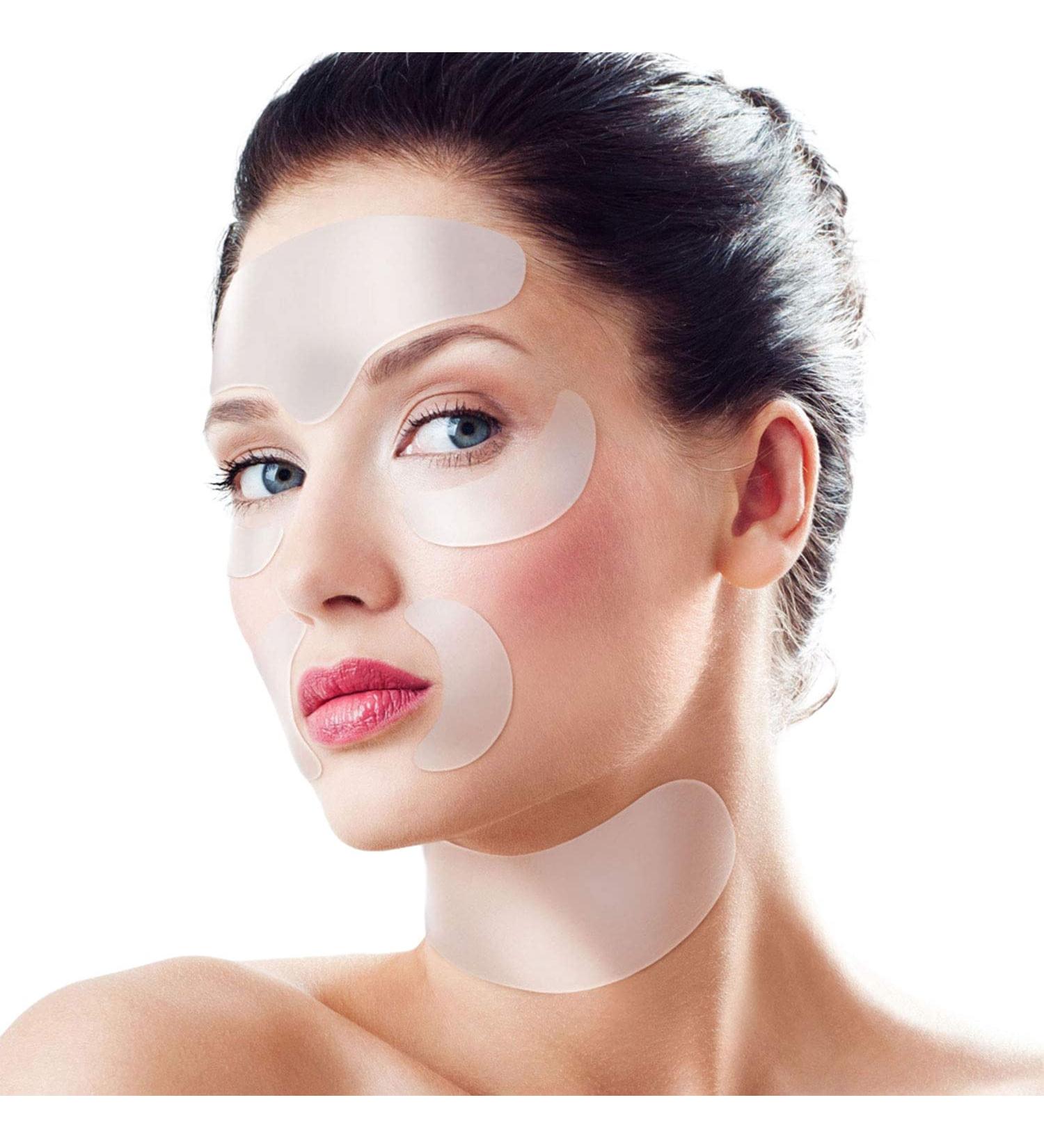 Hoosh Face Wrinkle Pads | 6 Pack Reusable Silicone Patches for Men & Women - Face Lift Mask for Neck, Forehead, Eyes, and Smile Lines Treatment - Buy Online on GoSupps.com