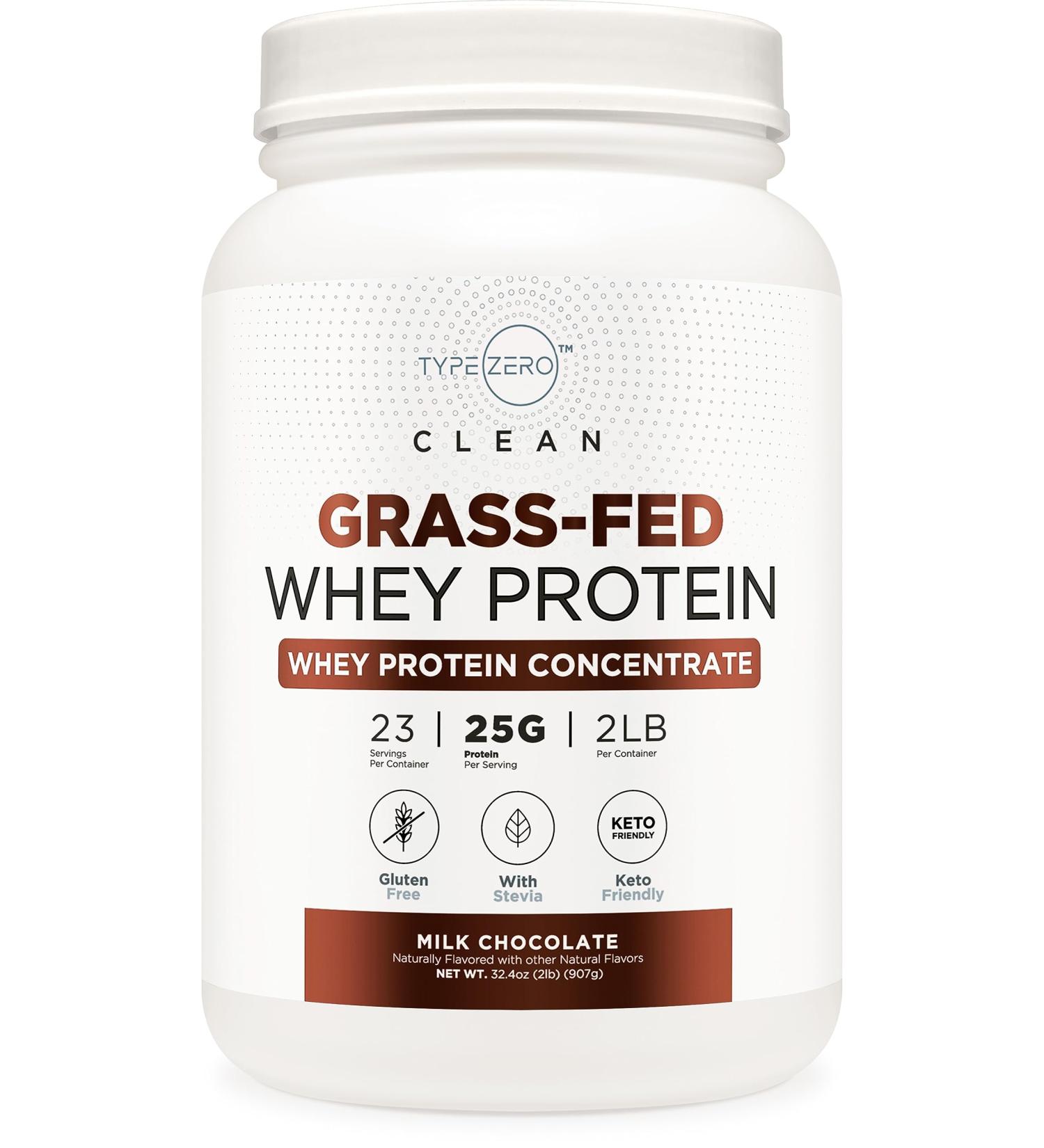 Buy Type Zero Grass Fed Whey Protein Concentrate Powder (Chocolate 2LBS) - Gluten Free & Non-GMO - International Shipping Available - Buy Online on GoSupps.com