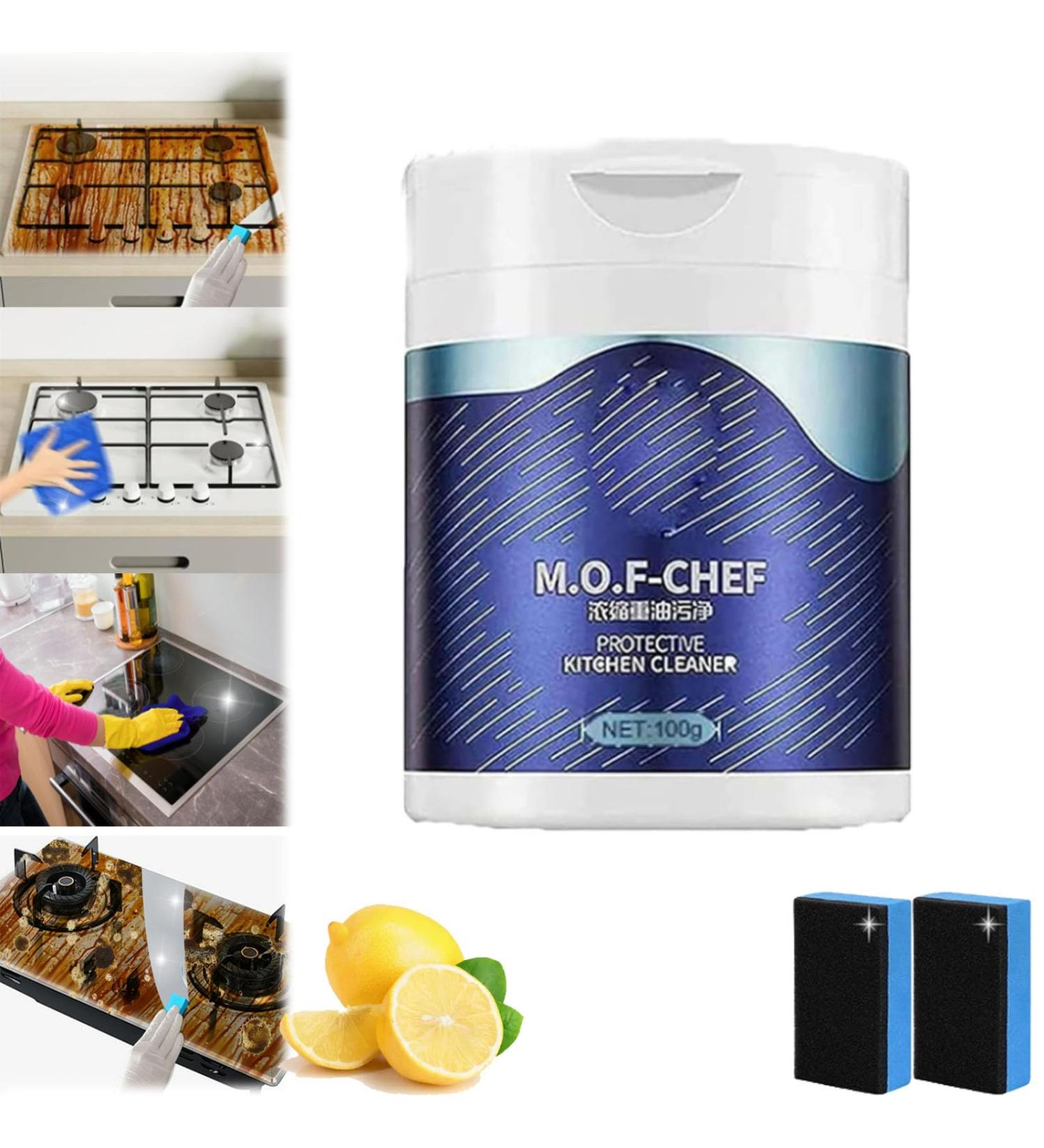 Mof Chef Cleaner Powder Mof Chef Protective Kitchen Cleaner Powder Super Strong Foaming Heavy Oil Stain Remover Heavy Oil Stain Powder Cleaner Mof Chef Powder Cleaner (1) - Buy Online on GoSupps.com