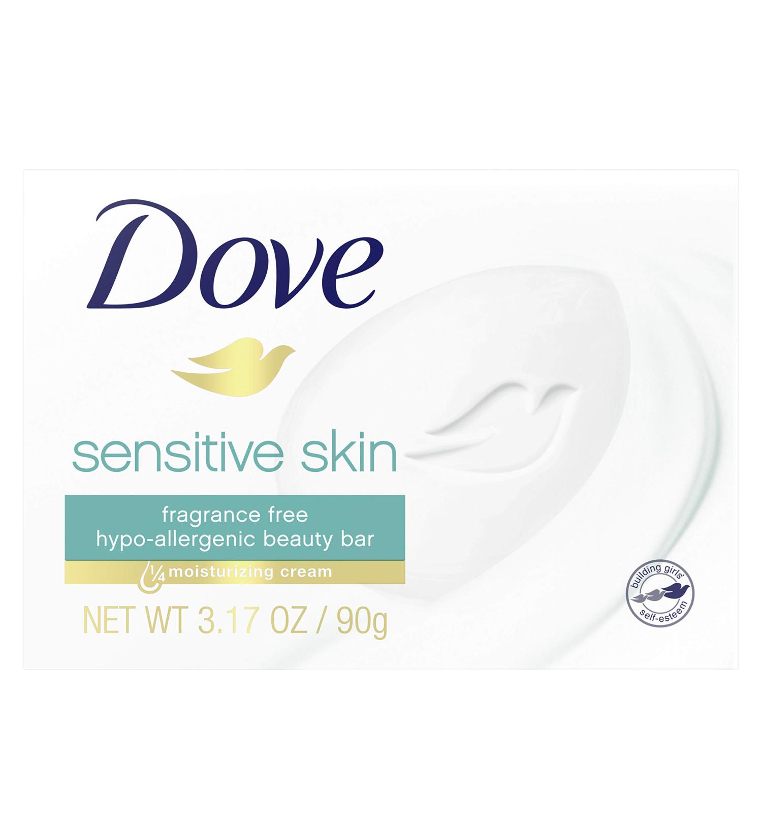 Dove Bar Soap for Sensitive Skin 3.15 oz, Pack of 8 - Gentle Formula for Delicate Skin - Buy Online on GoSupps.com