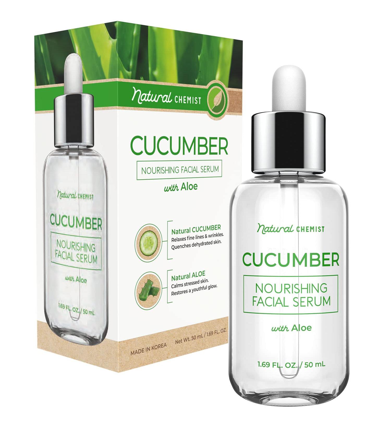 Natural Chemist Cucumber & Aloe Face Serum - Calming & Redness-Reducing Hydration for Dry Skin - 1.69 Fl. oz - Buy Online on GoSupps.com