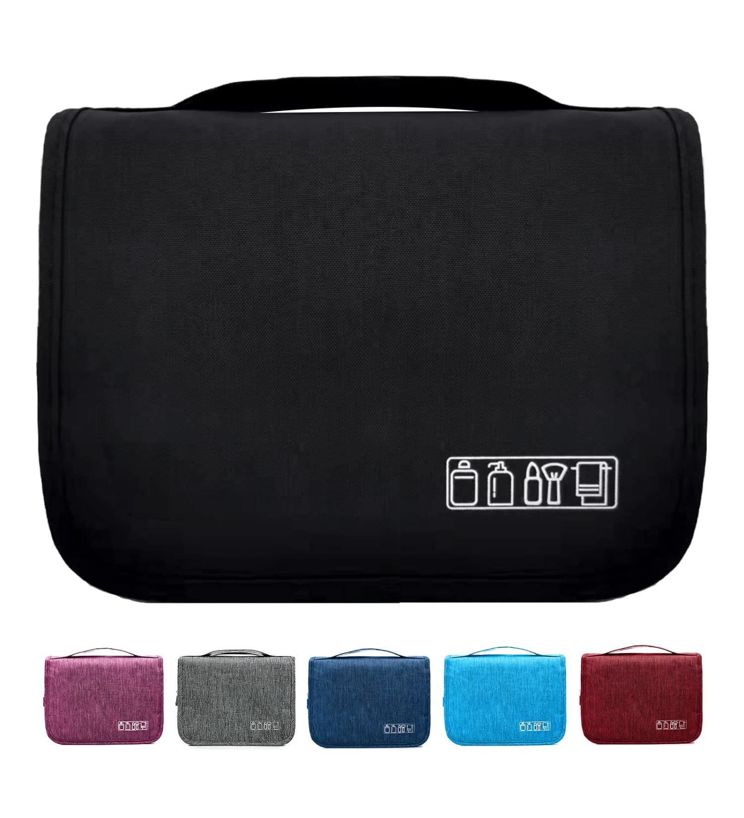 Hanging Toiletry Bag | Large Capacity Waterproof Travel Cosmetic Bag | Men and Women Bathroom Storage (Black) - Buy Online on GoSupps.com