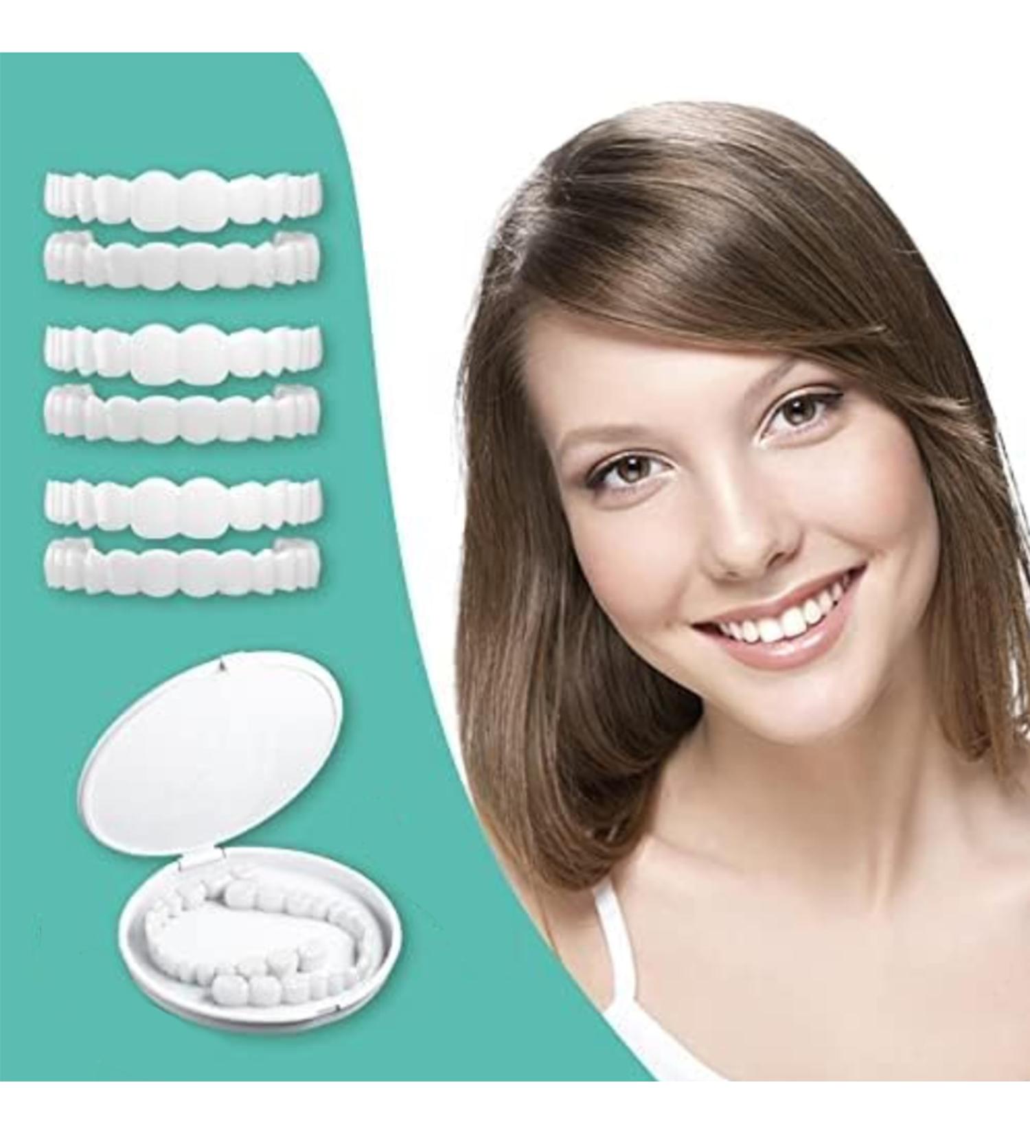 Buy 3 Pairs Snap-in Veneers for Men & Women - Temporary Denture Teeth for Imperfections | Pain-Free No Drilling Solution for a Confident Smile - Buy Online on GoSupps.com