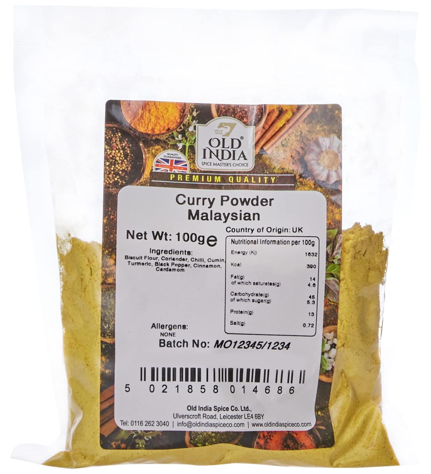 Old India Malaysian Curry Powder 100g - Authentic Blend for Flavorful Dishes - Buy Online on GoSupps.com