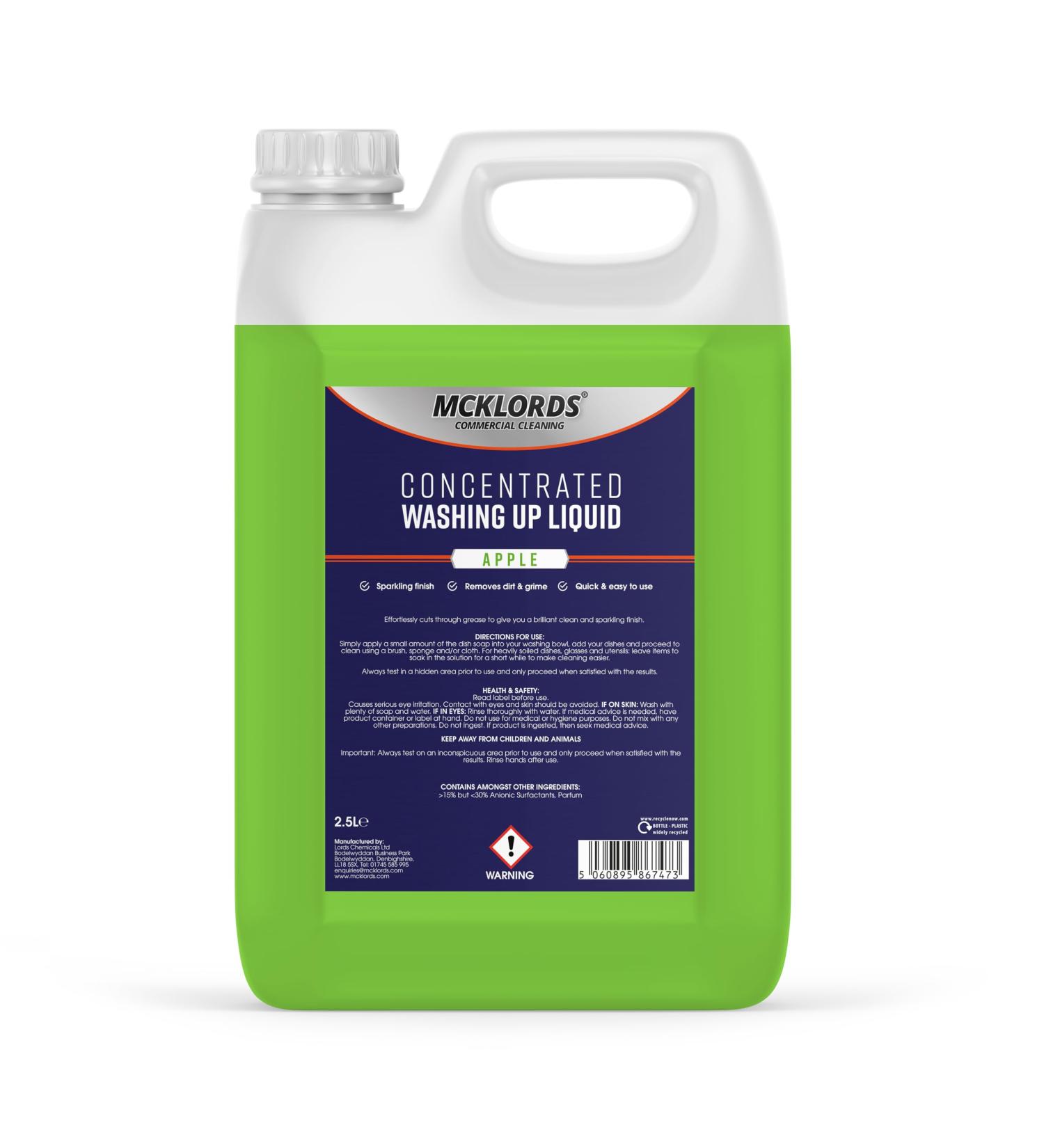 McKLords Apple Commercial Concentrated Washing Up Liquid - 2.5 Litre - Buy Online on GoSupps.com