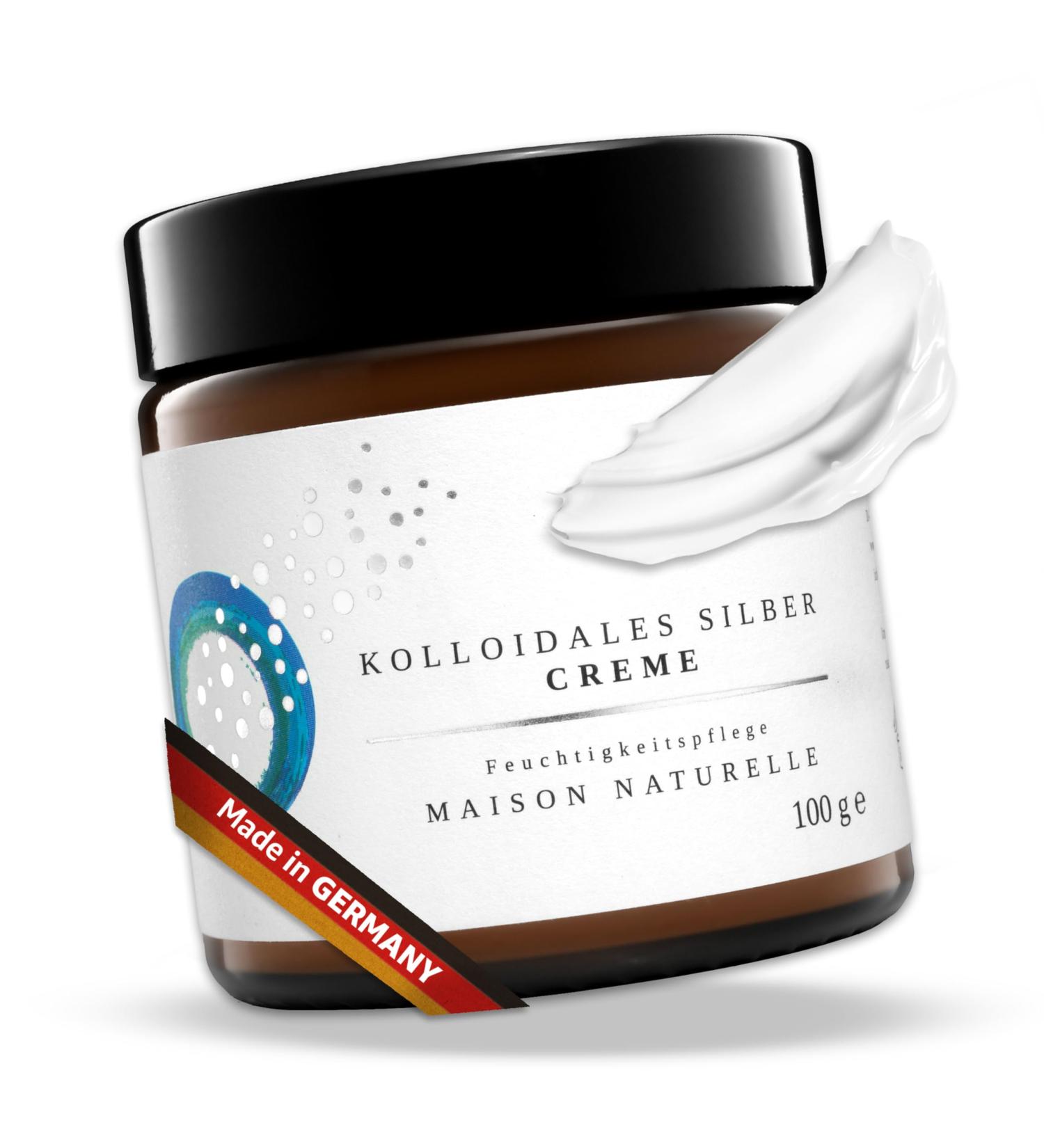 Maison Naturelle Colloidal Silver Cream 100g - Best Natural Silver Cream 2020 | 1000 ppm - Premium Quality 1 Pack - Buy Online on GoSupps.com