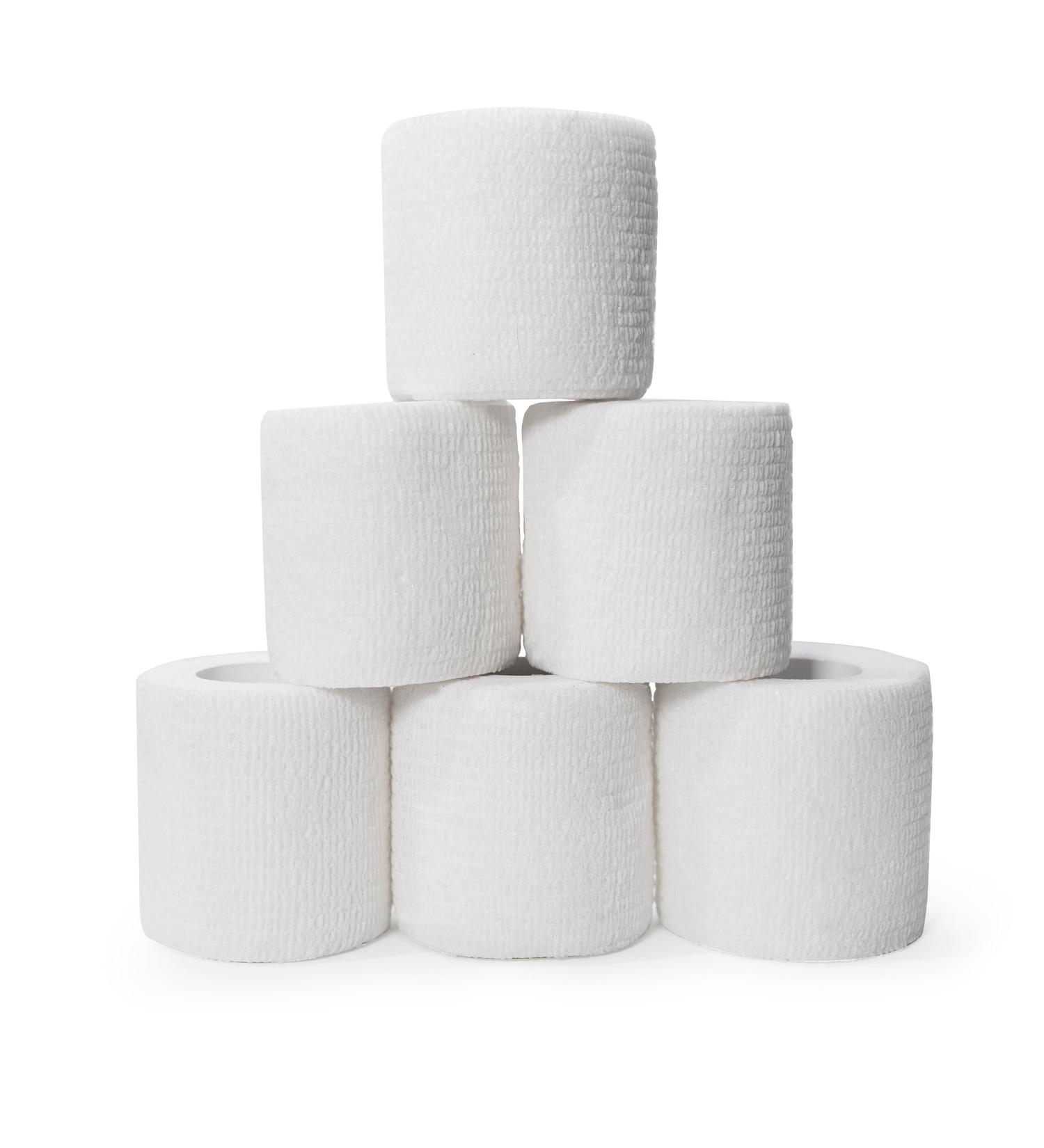 Self Adhesive Bandage Wrap Set - Non-Woven Breathable & Water-Resistant Vet Wrap - Pack of 6 2 x 5 Yard - Ideal for First Aid & Wound Care - Buy Online on GoSupps.com