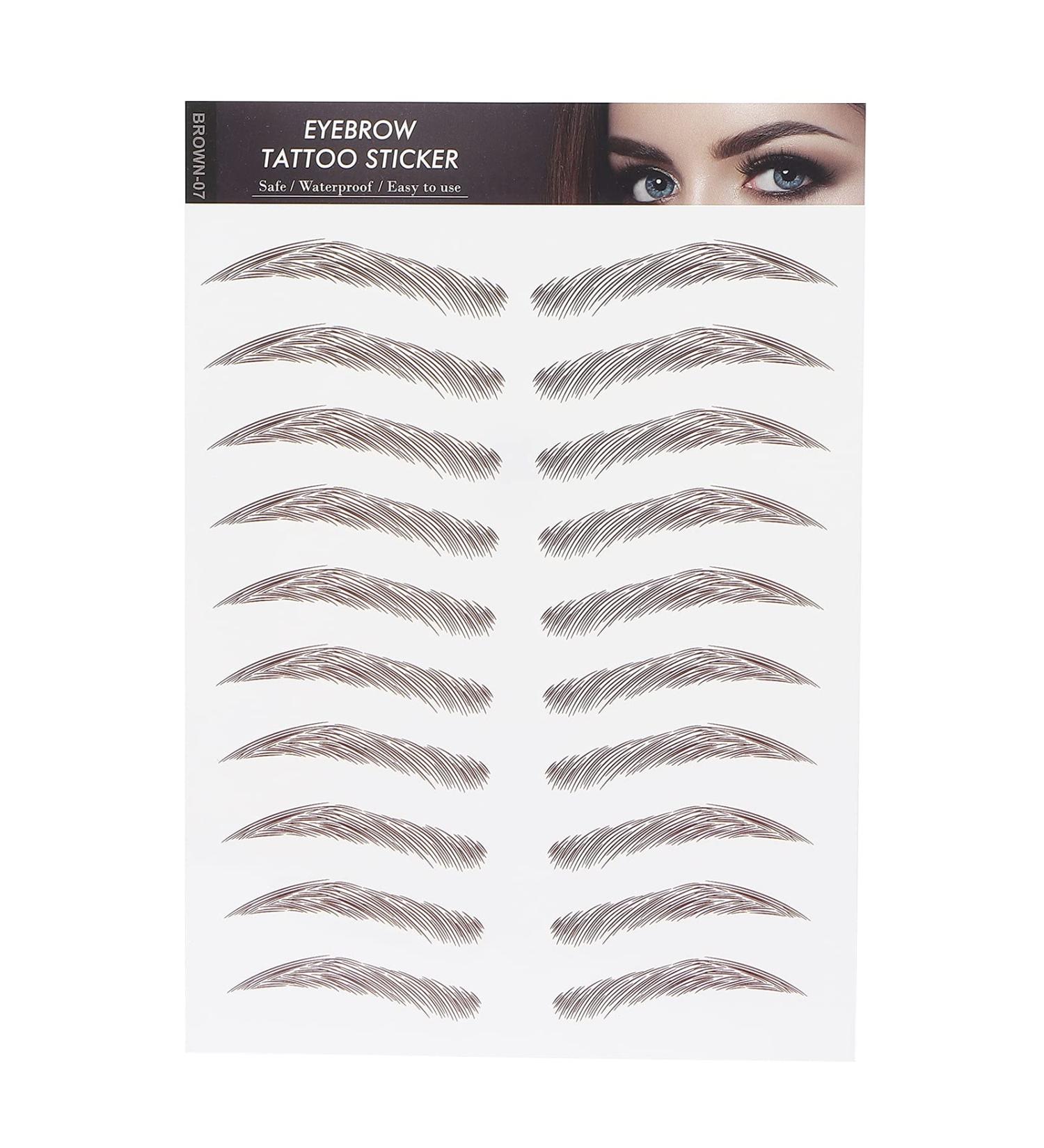 Autocollant de tatouage de sourcil imperm able professionnel transfert imperm able maquillage sourcil autocollant de sourcil imperm able pour les femmes (MARRON-07) - Buy Online on GoSupps.com