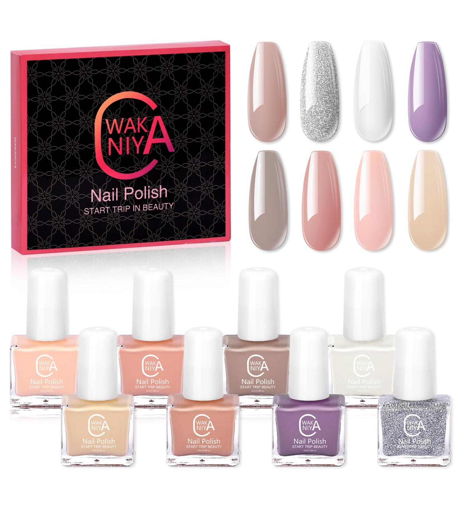 Buy Wakaniya Nail Polish Set - 8 Colors Mini Quick Dry Kit for Beginners | Perfect Gift for Women - Buy Online on GoSupps.com