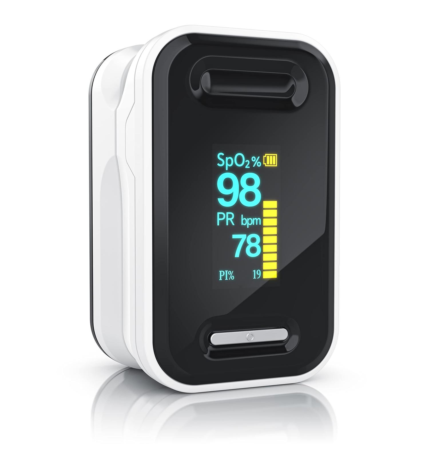 Buy Medicinalis Pulsoximeter Accurate SPO2 Pulse Finger Oximeter with OLED Display Battery Indicator & One-Touch Operation for Pulse and Oxygen Saturation Measurement - Buy Online on GoSupps.com