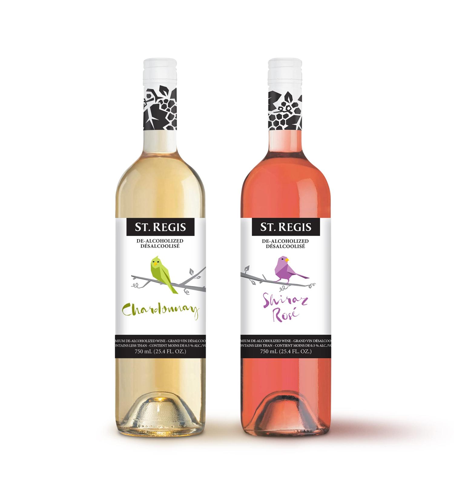 St. Regis Chardonnay & Ros 2 Pack 750 mL (2 x 750 mL Per Bottle) - Twice The Deal - Non Alcoholic Wine - Low Carb and Low Sugar - Ideal Wedding Gifts - Enjoy Life and Flavorful Wine - Buy Online on GoSupps.com