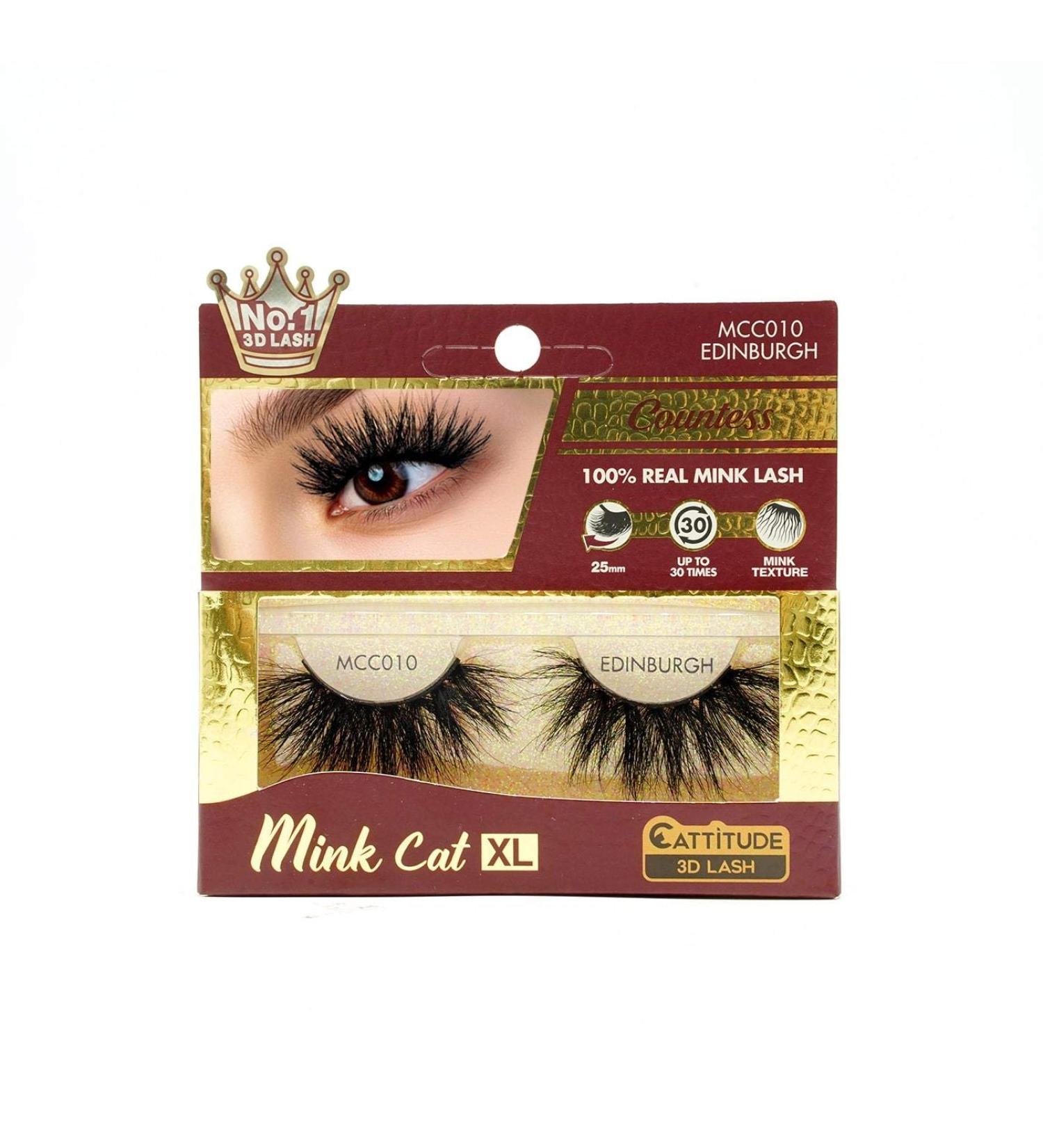 CATTITUDE 3D LASHES Edinburgh Countess Mink Cat 25mm False Eyelashes Ligthweight & Reusable