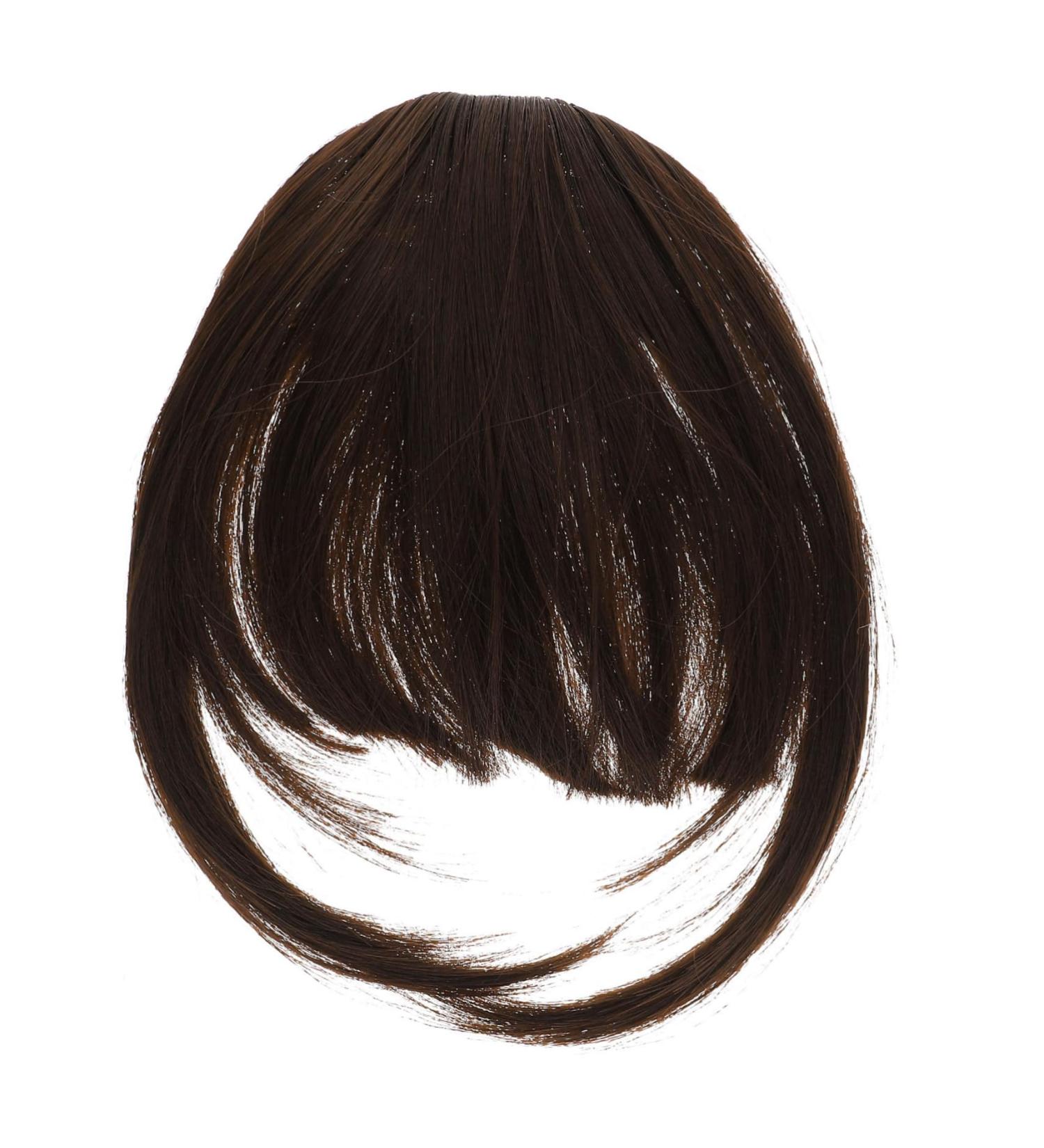 POPETPOP Bang Clip French Barrette Clip on Air Bangs Thick Bangs Hair Clip Wispy Bangs Hair Pin Flat Wig with Bang Fake Hair Bangs High Temperature Wire European and American Woman Extend 25X15X2CM Light Brown - Buy Online on GoSupps.com