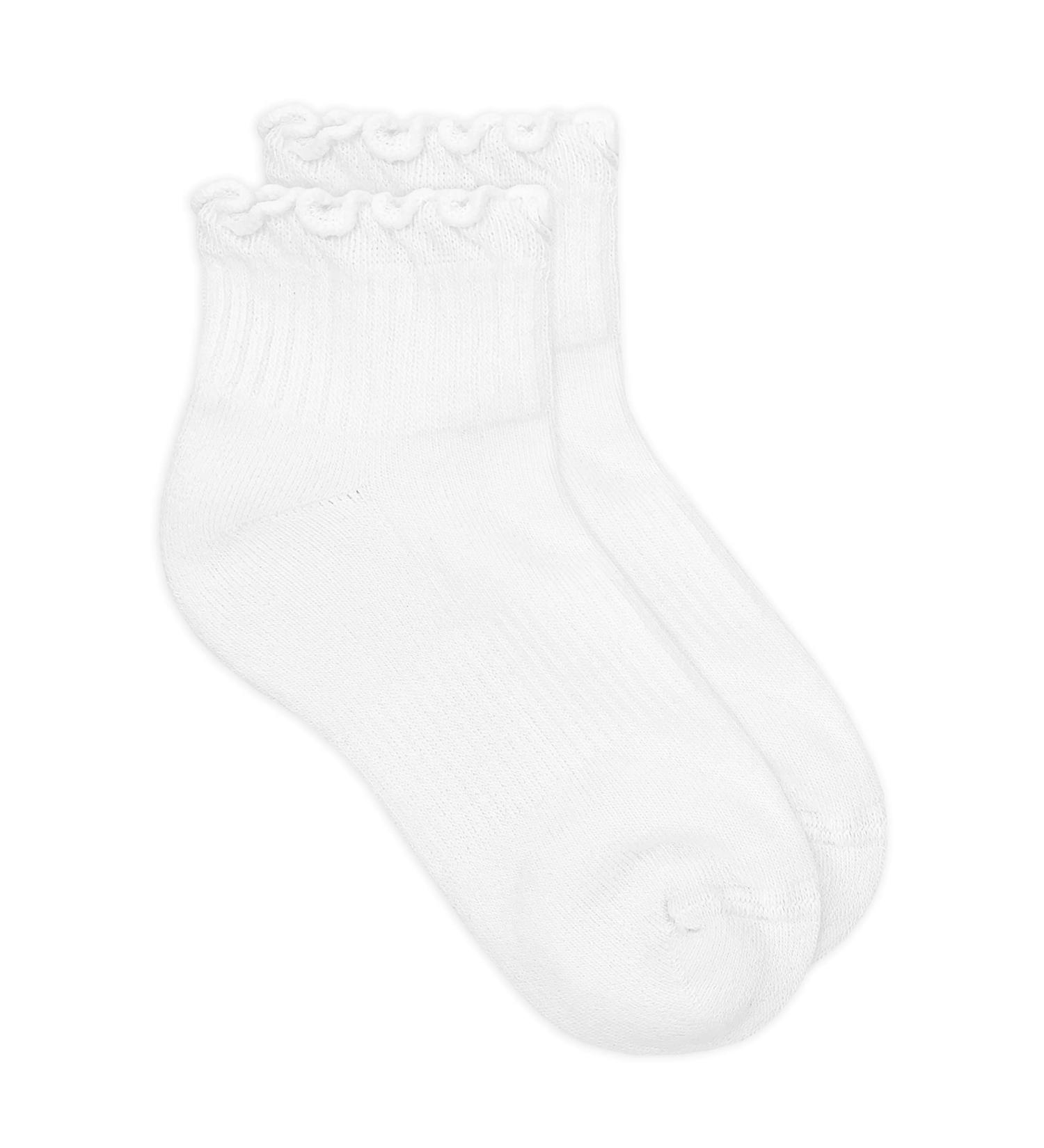 Jefferies Socks Girls Seamless Ruffle Sport Quarter Socks - Large White | 1 Pack - Buy Online on GoSupps.com
