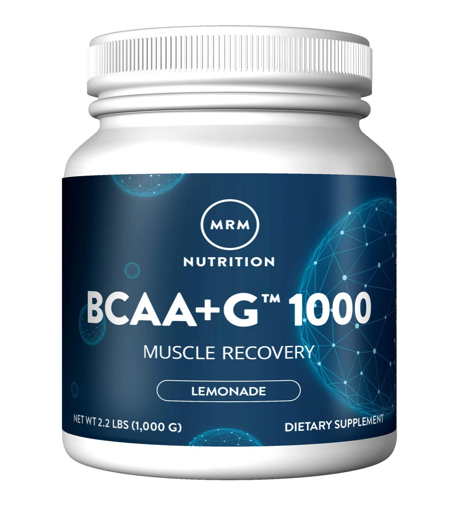 MRM BCAA+G 1000 Lemonade - 2.2 lbs (1000g) | Essential BCAA Supplement for Muscle Recovery - Buy Online on GoSupps.com