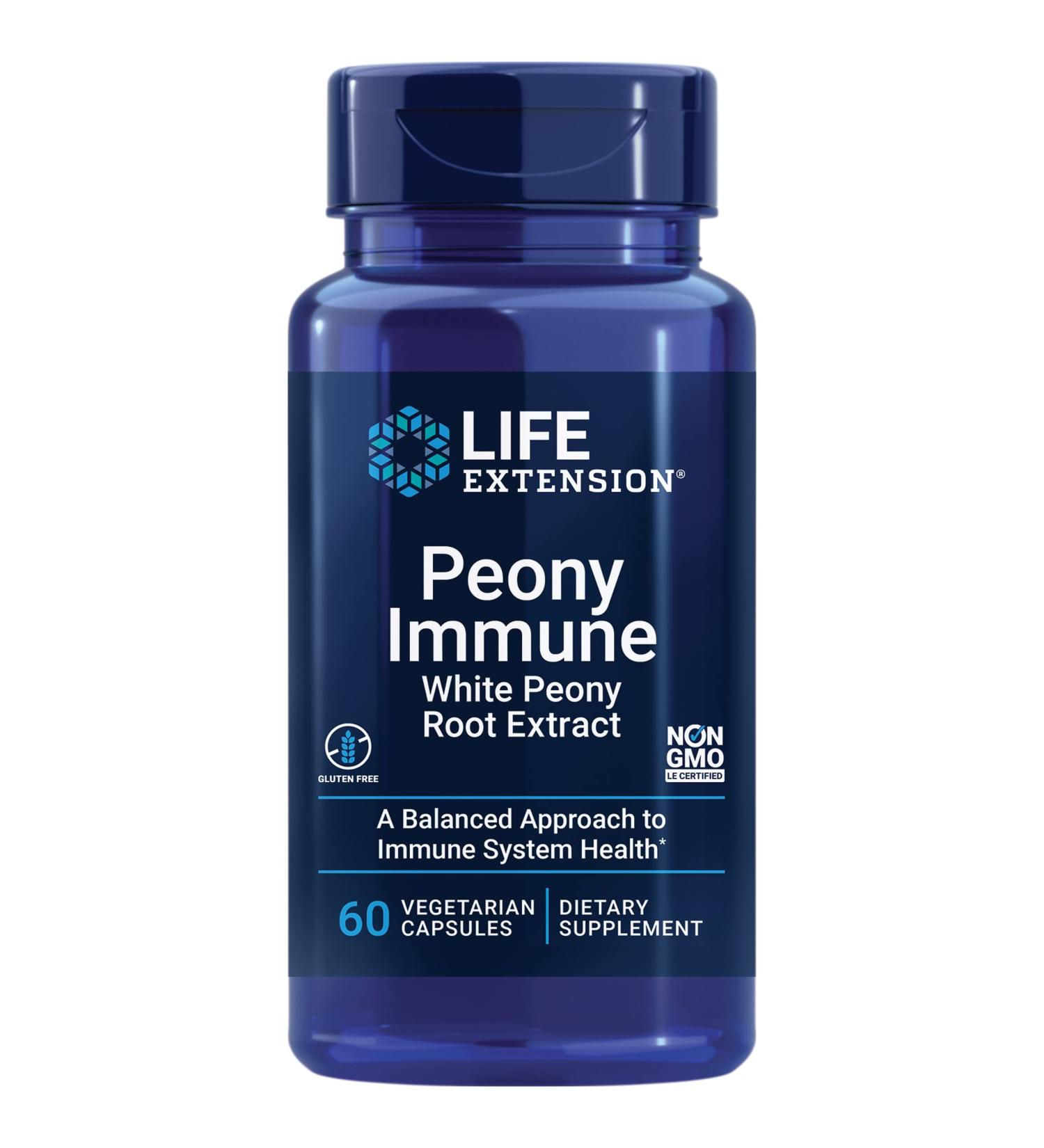 Life Extension Peony Immune - 60 Vegetarian Capsules for Immune Support - Buy Online on GoSupps.com