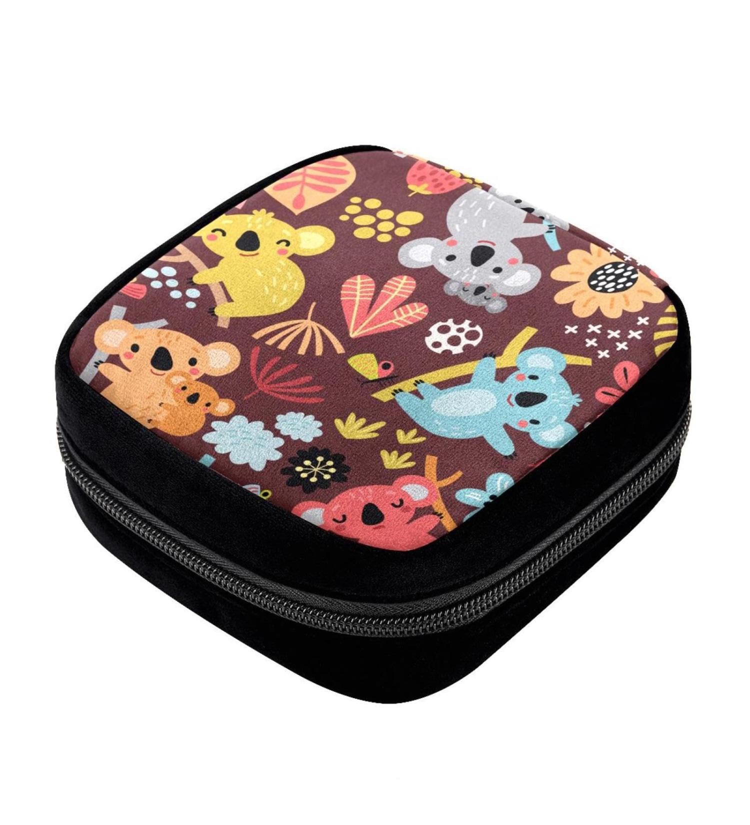 GIAPB Period Bag | Sanitary Napkin Storage Holder | Period Makeup Pouch | Cartoon Animal Flower Design | Color4575 - Buy Online on GoSupps.com