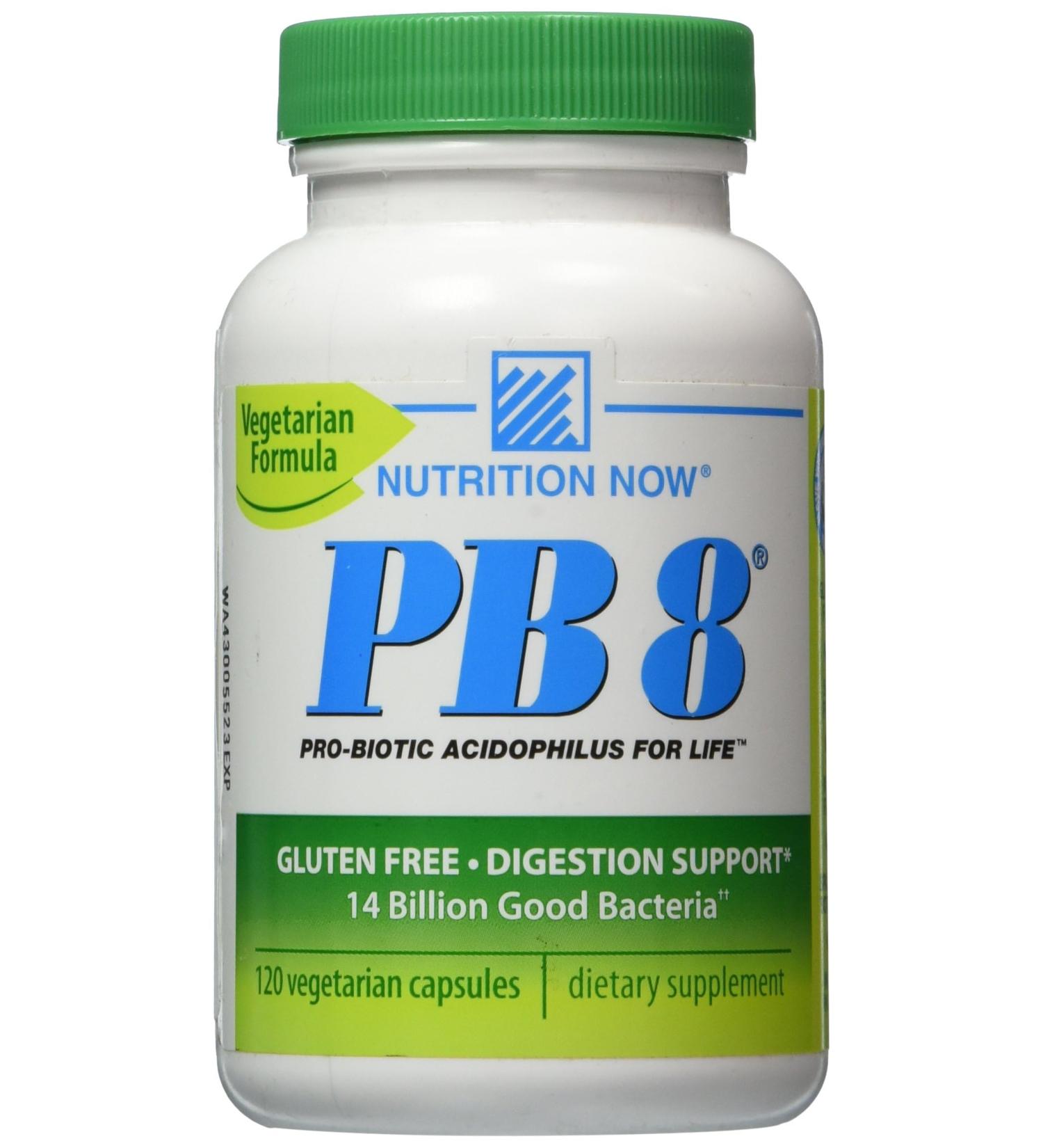 Now PB 8 Pro-Biotic Acidophilus Capsules Vegetarian 120-Count Bottles 60 Servings
