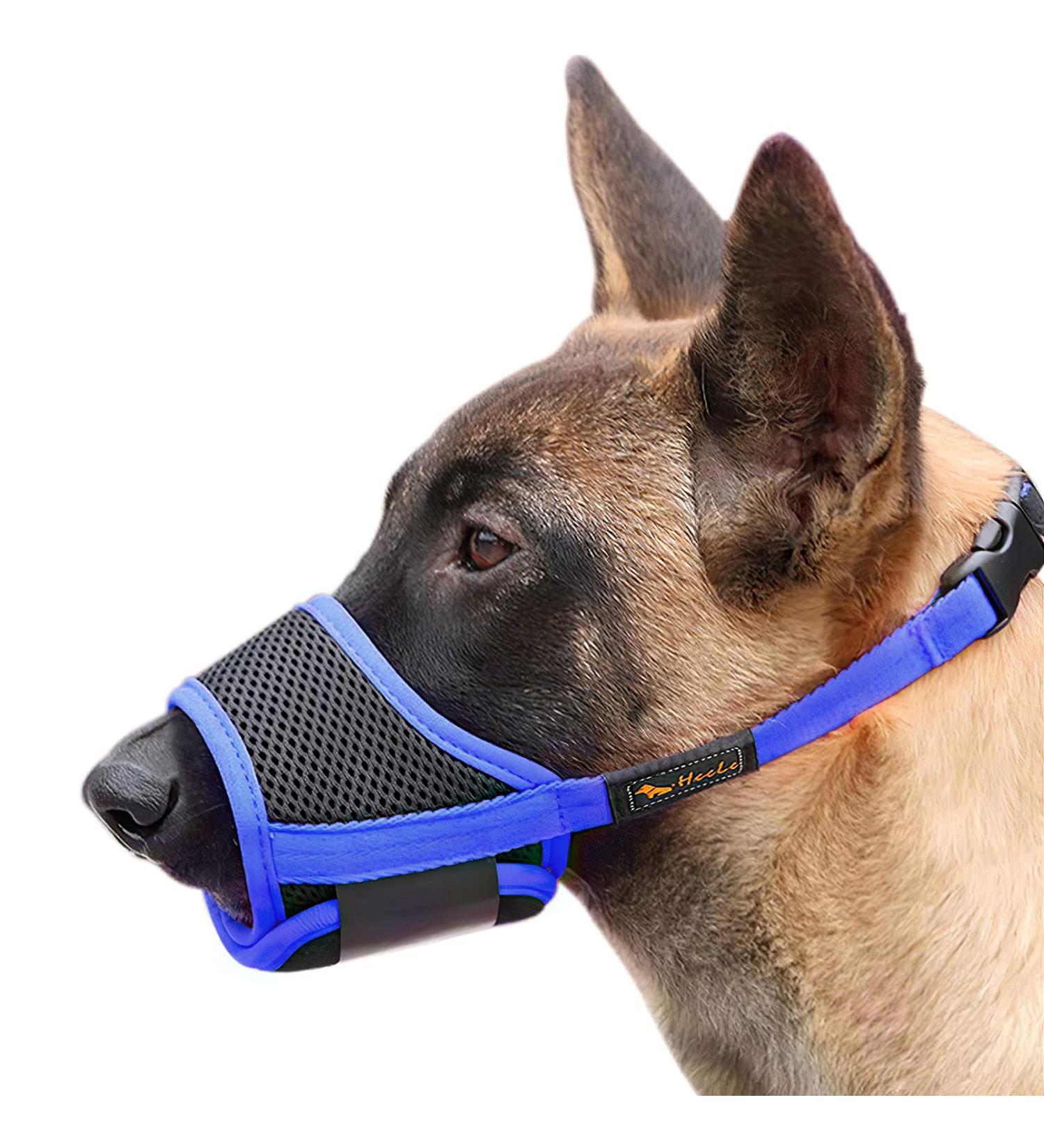 Heele Adjustable Dog Muzzle - Breathable & Safe for XS Blue | Prevent Biting Chewing & Barking - Perfect for Small to Medium Dogs - Buy Online on GoSupps.com