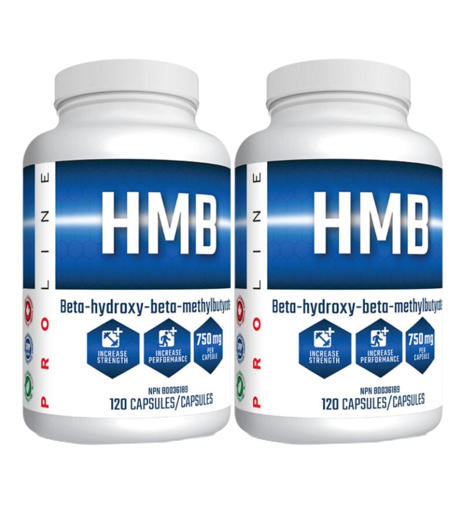Pro Line HMB Capsules | 3000mg HMB (Beta-Hydroxy Beta-Methylbutyrate) 750mg Per Capsule | HMB Leucine Supplement for Muscle Growth Recovery Muscle Soreness Strength | 120 Capsules (Pack of 2) 120 count (Pack of 2) - Buy Online on GoSupps.com