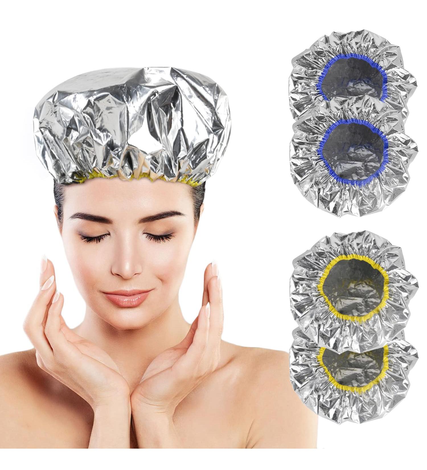 4pcs Reusable Aluminum Foil Deep Conditioning Caps | Waterproof & Heating for Home Salon Use - Buy Online on GoSupps.com