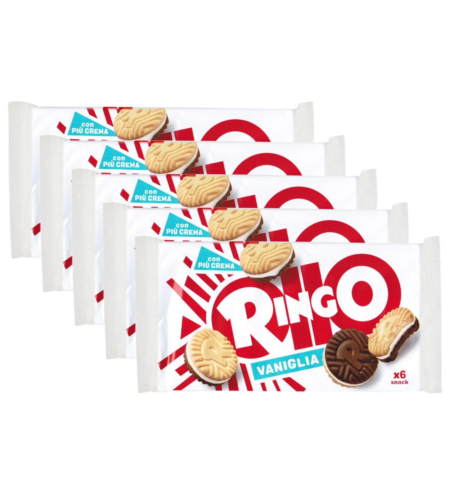  CAIYA 5 x Pavesi Ringo new design vanilla biscuit with more cream! 330 g - Exclusive restyling 2023 5 packs  - Buy Online on GoSupps.com