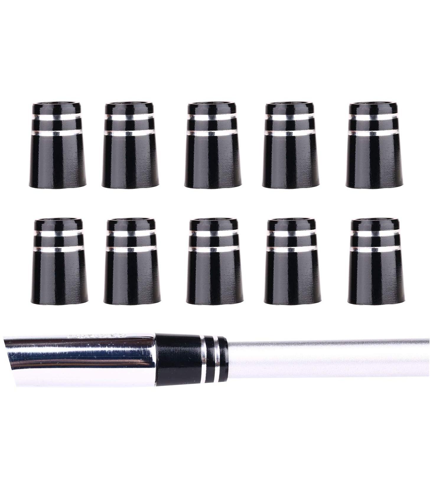 Sword &Shield sports 10Pcs New Black Golf Ferrule .355 for Taper Tip Iron Wedge Bright Silver