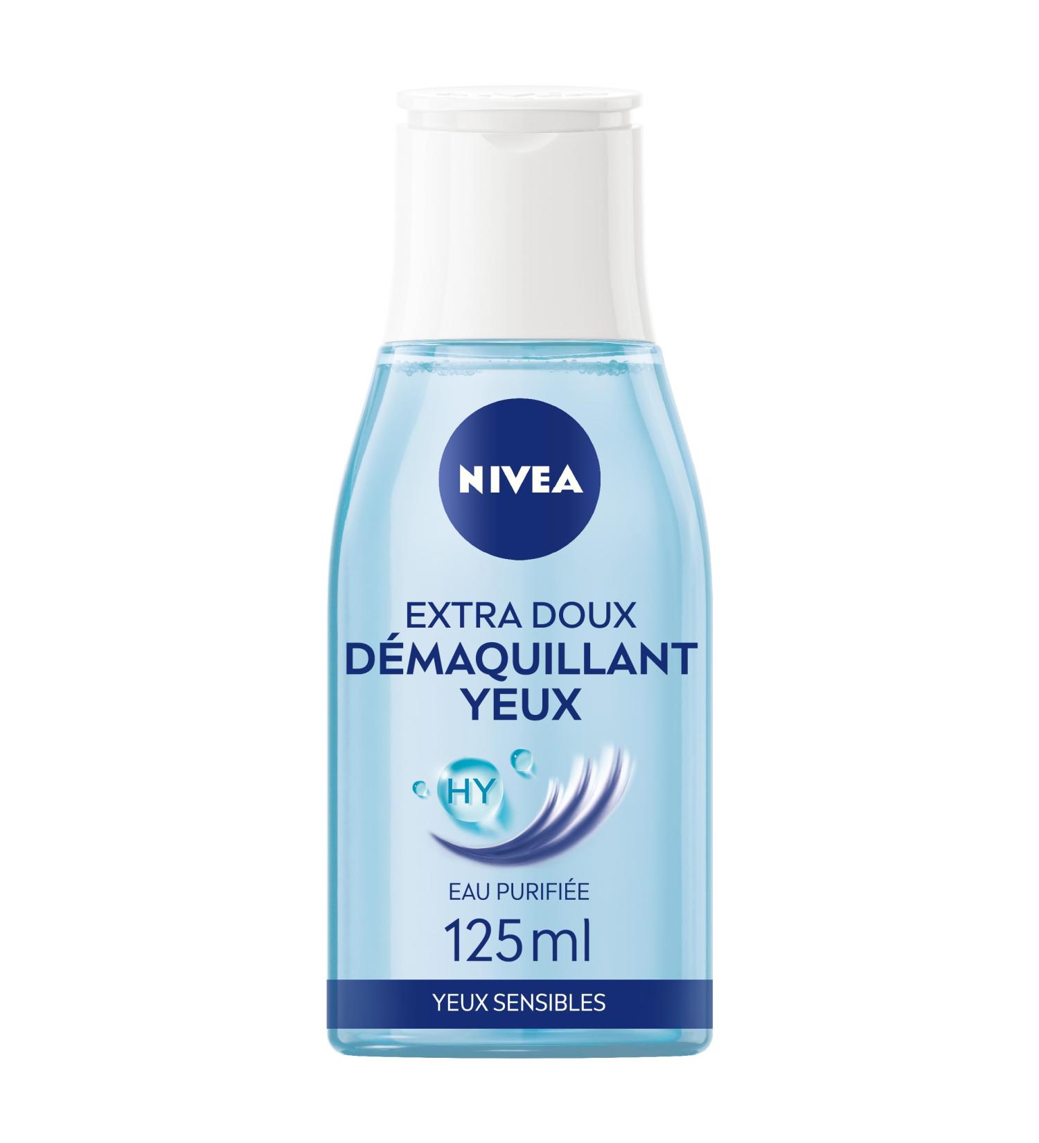 NIVEA Extra Gentle Eye Make-up Remover (1 x 125 ml) enriched with purified demineralized water & hyaluronic acid moisturizing facial cleanser women's facial care sensitive eye make-up remover - Buy Online on GoSupps.com