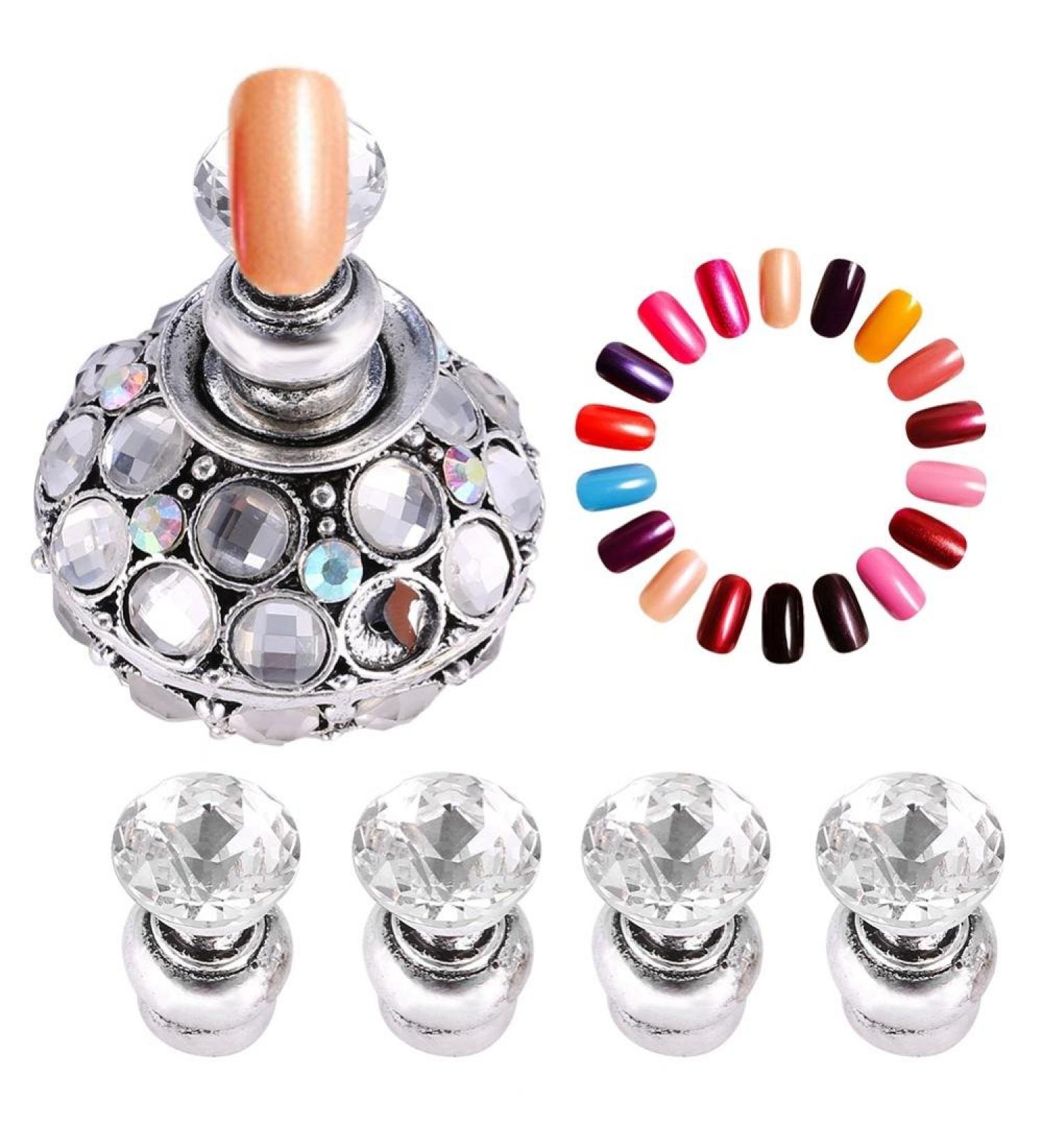 Nail Display Stand - Delaman False Nail Tips Holders Magnetic Nail Art Chess Board UV Gel Polish Manicure Tools for Practice Training (Color : Silver) - Buy Online on GoSupps.com