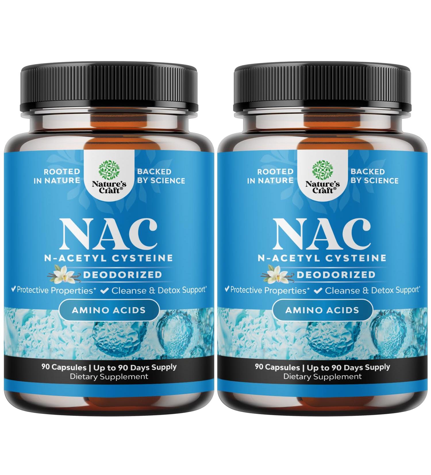 NAC Supplement N-Acetyl Cysteine 600mg - Vegan High Absorption Capsules for Liver Detox Lung Health & Immunity Support | 180 Servings - Buy Online on GoSupps.com