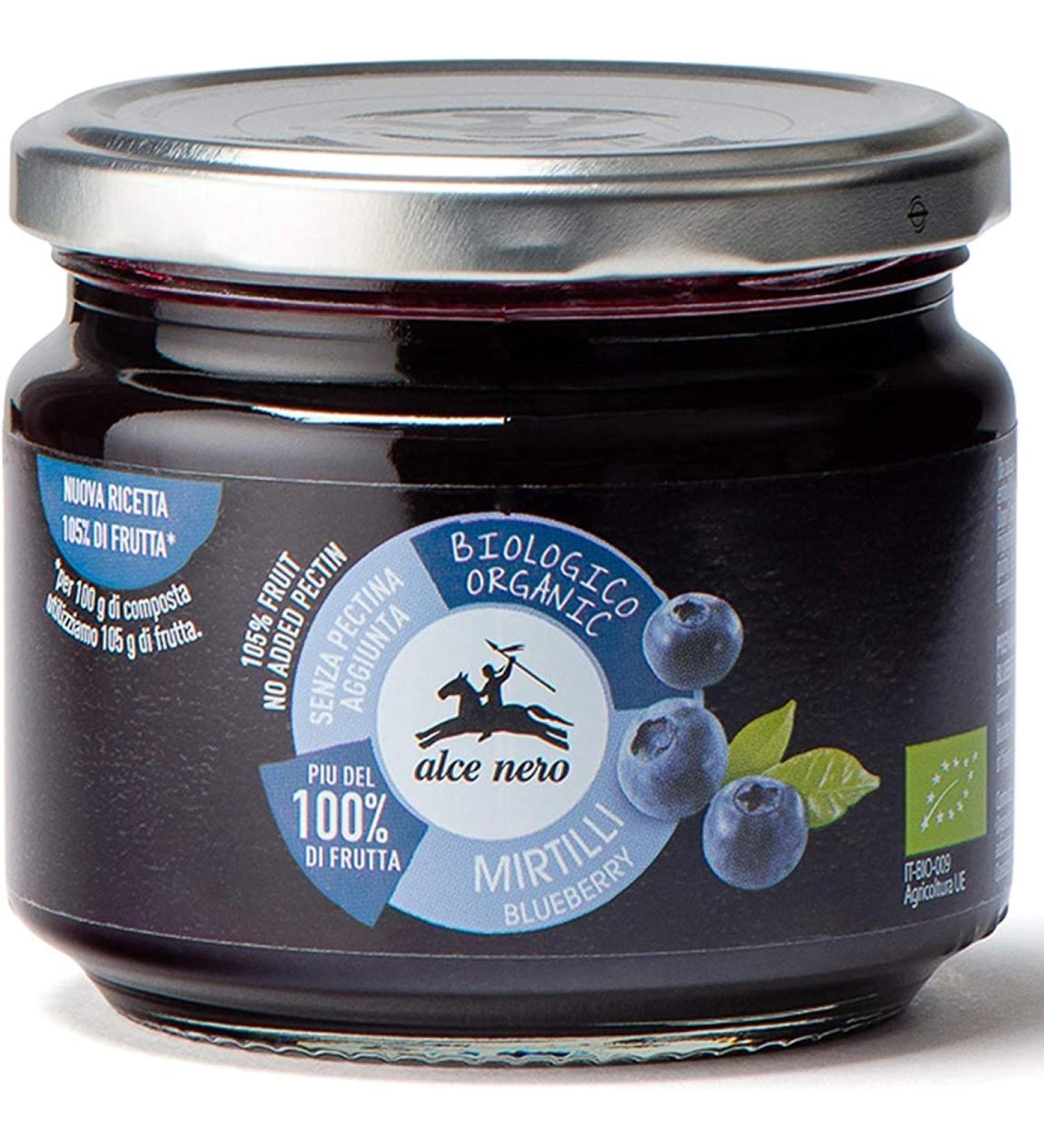 Alce Nero Organic Blueberry Compote with Organic Blueberries 270g