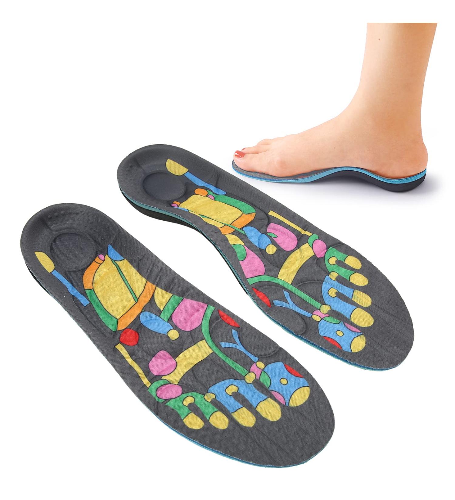 Flat Feet Corrective Insoles - Magnetic Massage Inserts for Plantar Fasciitis Relief | Acupressure Shoe Inserts for Men & Women - Buy Online on GoSupps.com