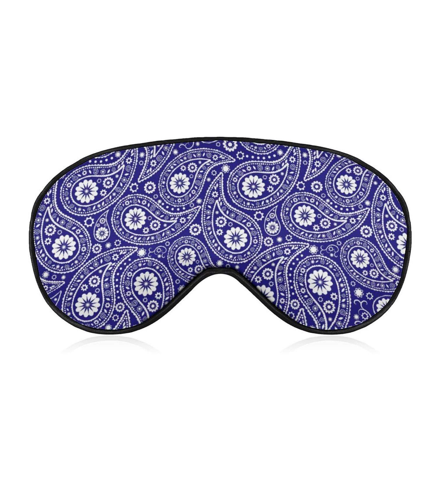 Blue Paisley Sleep Mask for Women | Adjustable Eye Shades & Comfortable Elastic Strap - Buy Online on GoSupps.com