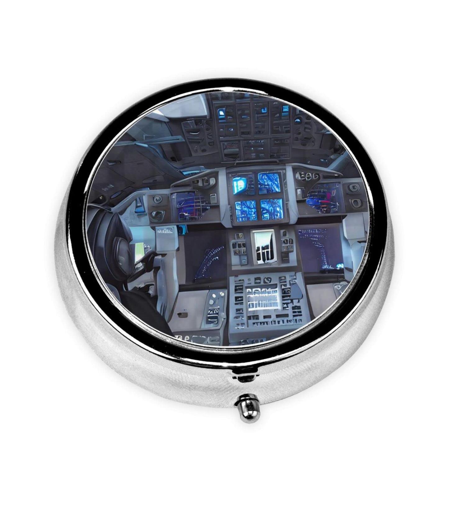 Buy Cabin of The Future Round Pill Box - 3 Compartment Portable Organizer for Travel & Purse - Buy Online on GoSupps.com