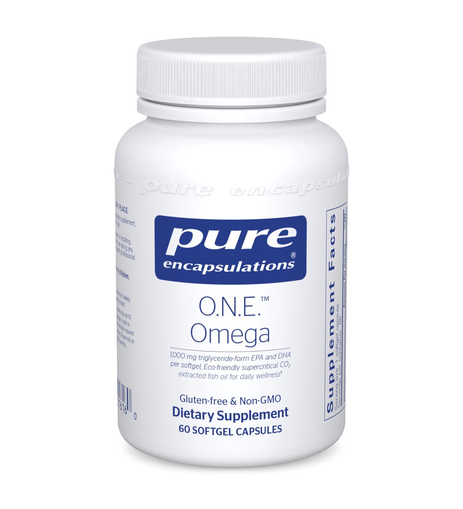 Pure Encapsulations O.N.E. Omega Fish Oil Supplement | 60 Softgel Capsules for Heart, Joints, Skin, Eyes, Cognition | 60 Count - Buy Online on GoSupps.com
