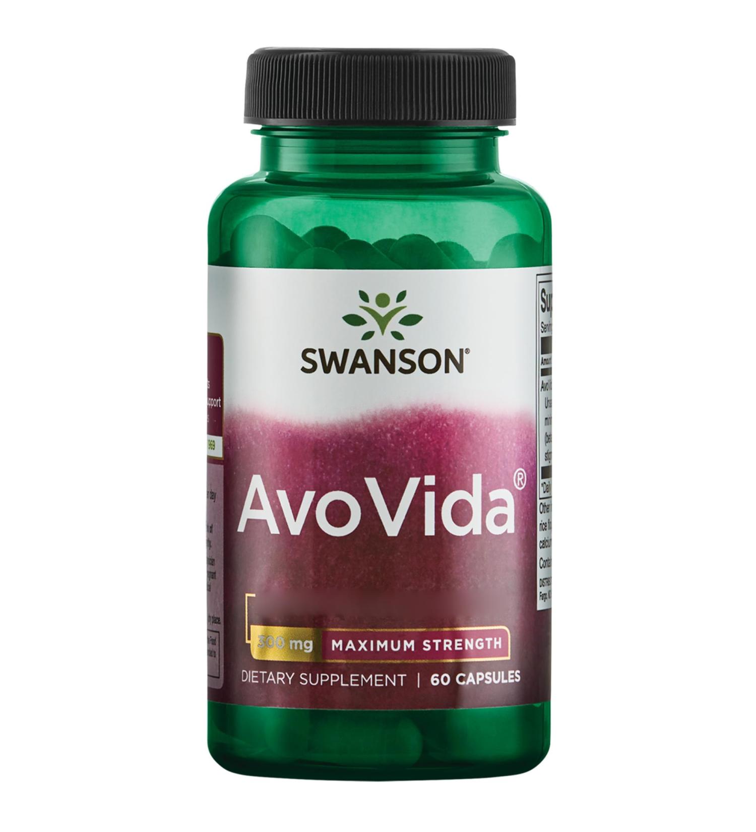 Swanson Avida Maximum Strength 300mg with Phytosterols 60 Capsules Lab Tested Gluten Free Non-GMO - Buy Online on GoSupps.com