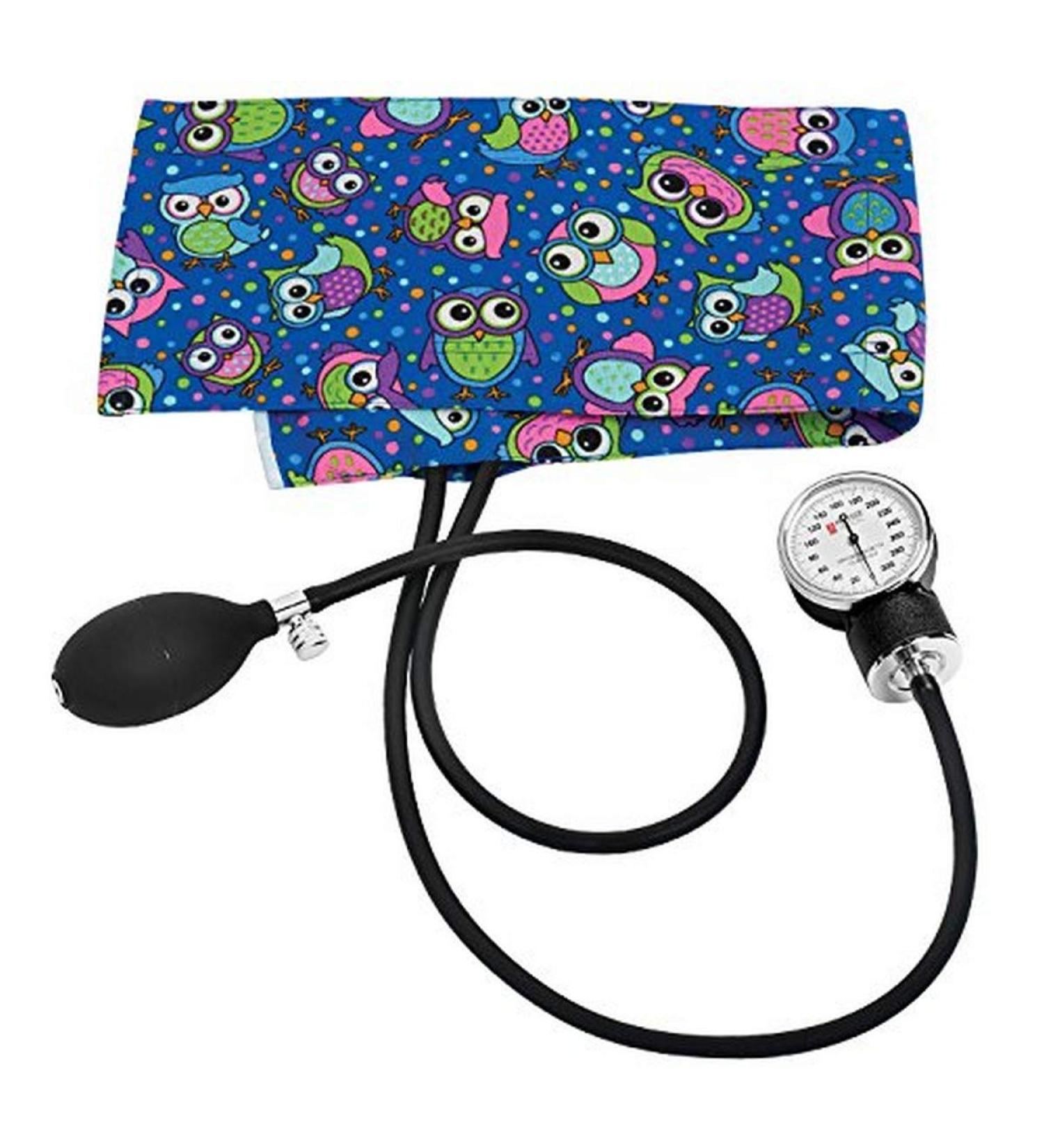 Prestige Medical Premium Adult Aneroid Sphygmomanometer - Party Owls Royal | In Box Packaging - Buy Online on GoSupps.com
