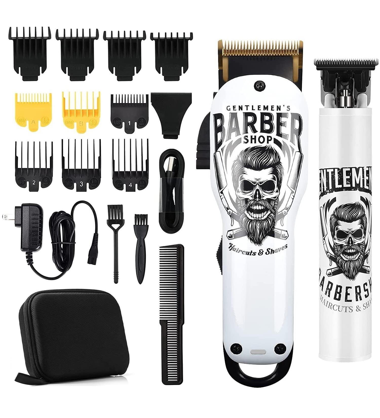 Professional Hair Clippers Cordless Haircut Kit Rechargeable 2000mAh Hair Beard Trimmer Haircut Grooming Kit with 10 Guide Combs & for barber/Men/Father/Husband/Boyfriend White - Buy Online on GoSupps.com