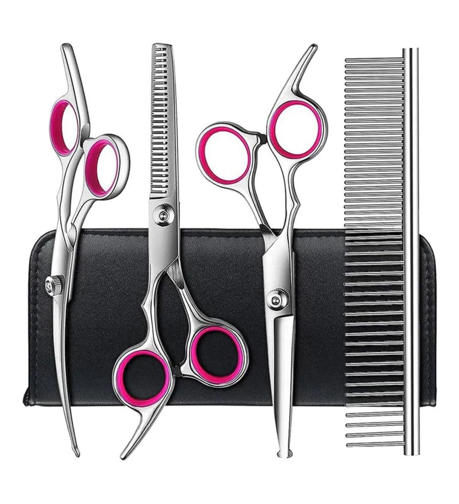 Premium Dog & Cat Fur Care Set | Stainless Steel Scissors & Grooming Cups for Happy Pets - Buy Online on GoSupps.com